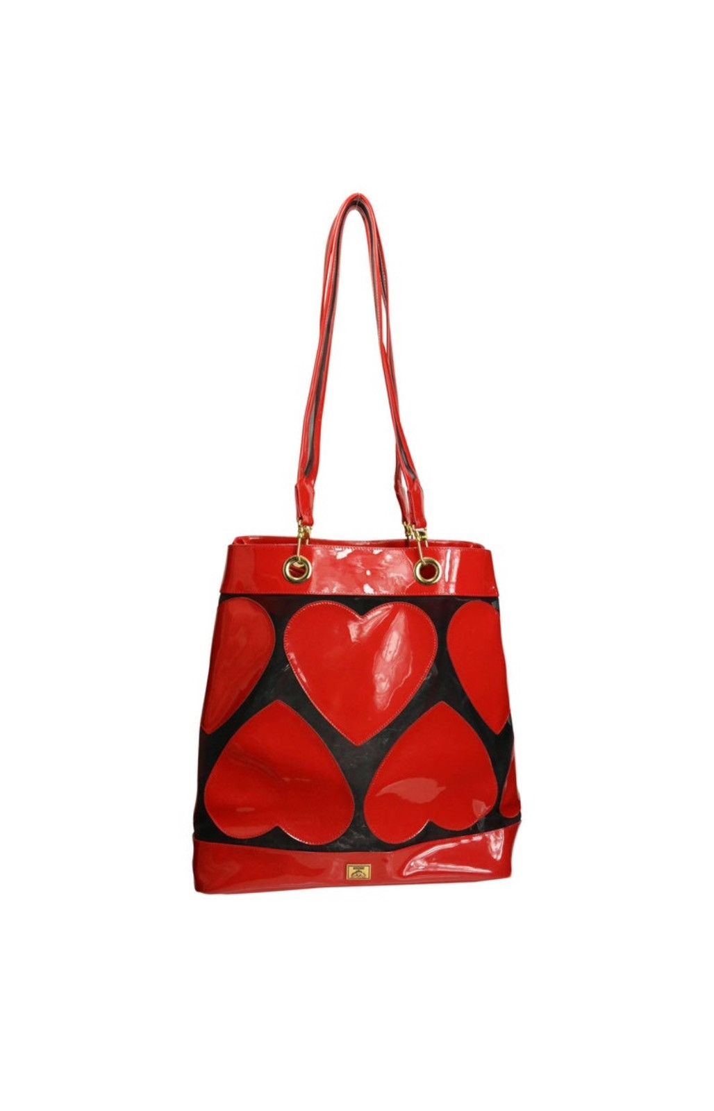 Moschino Rare 90s Moschino Red Heart Patent and Mesh Tote Bag Size ONE SIZE - 1 Thumbnail