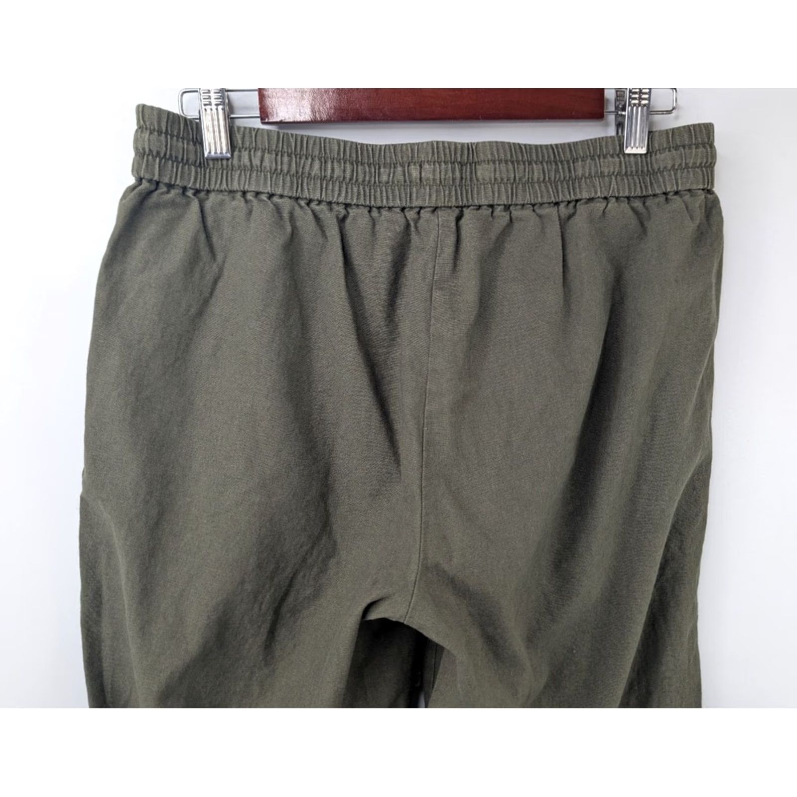 J.Crew J. Crew Factory Linen Blend Pull-On Pants Green Size 8 Cuffed Ankle Womens Size 30" / US 8 / IT 44 - 5 Thumbnail