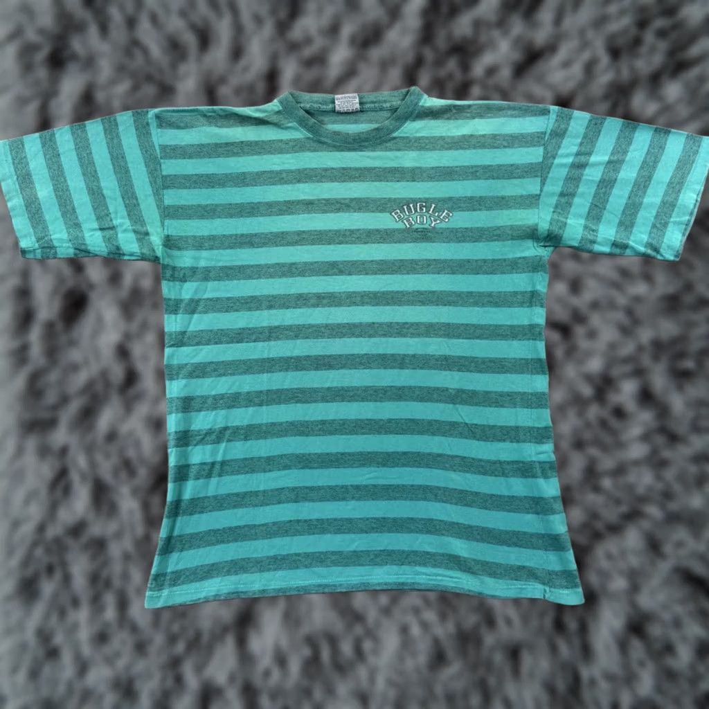 Bugle Boy VINTAGE Bugle Boy Shirt Mens L Teal 80s Surf Skate Striped Short Sleeve USA Shirt Mens Large Teal 80s Surf Skate Striped Short Sleeve USA Size US L / EU 52-54 / 3 - 1 Thumbnail