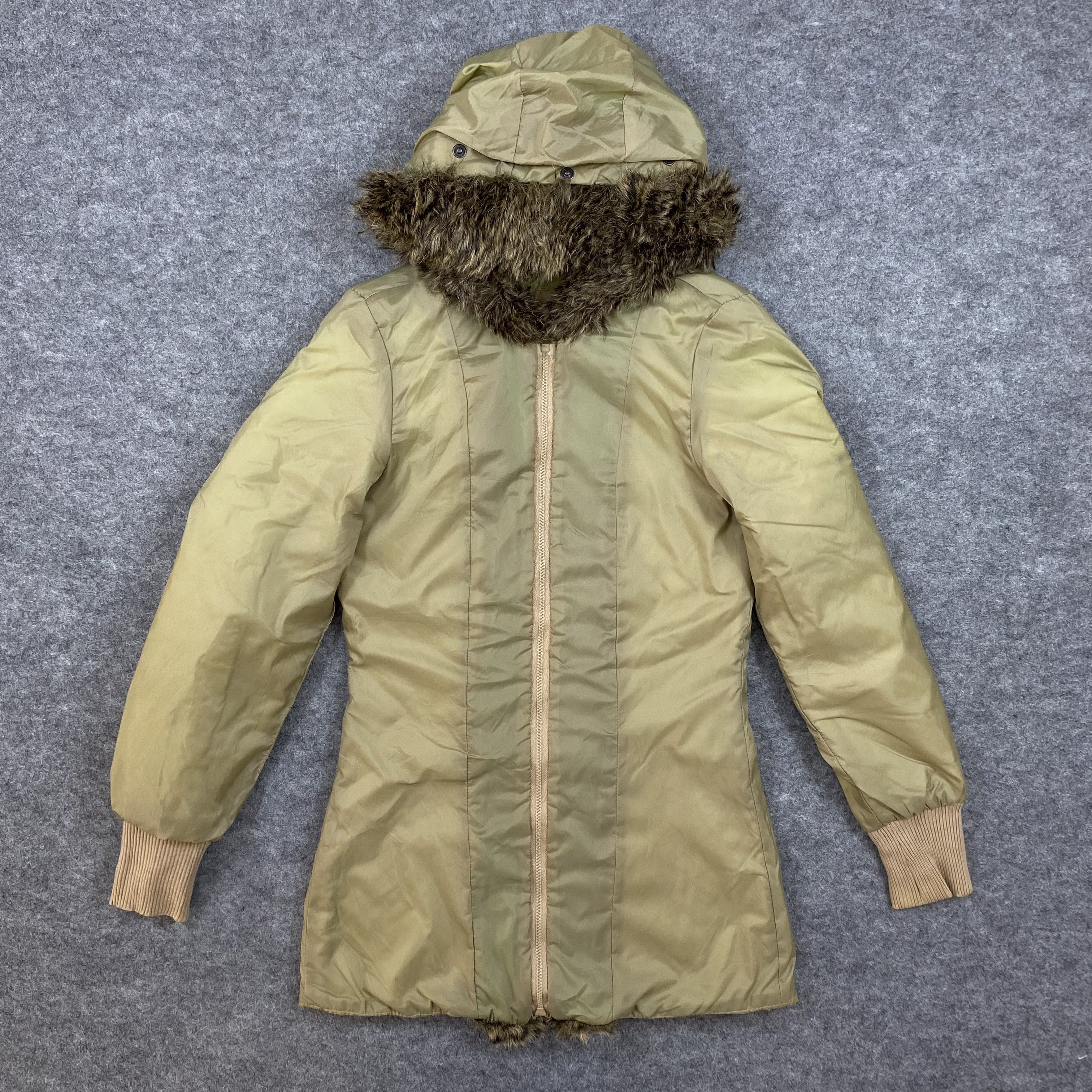 Vintage VINTAGE ESPRIT Y2K Green Faux Fur Hooded Parka Jacket-J649 Size US XS / EU 42 / 0 - 1 Thumbnail