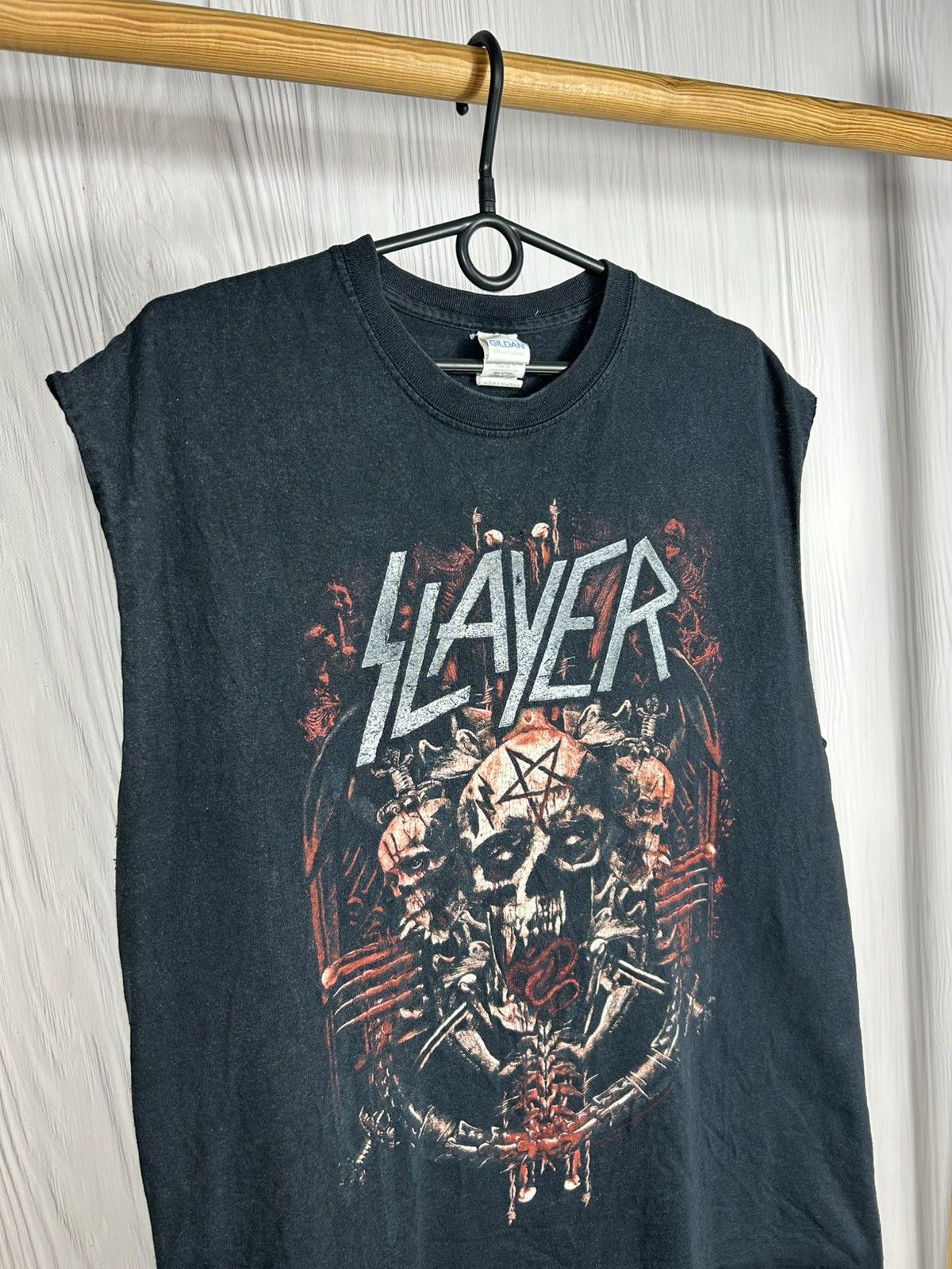 Band Tees Vintage Slayer World Tour Thrashed Tank Top Size L Size US L / EU 52-54 / 3 - 4 Thumbnail