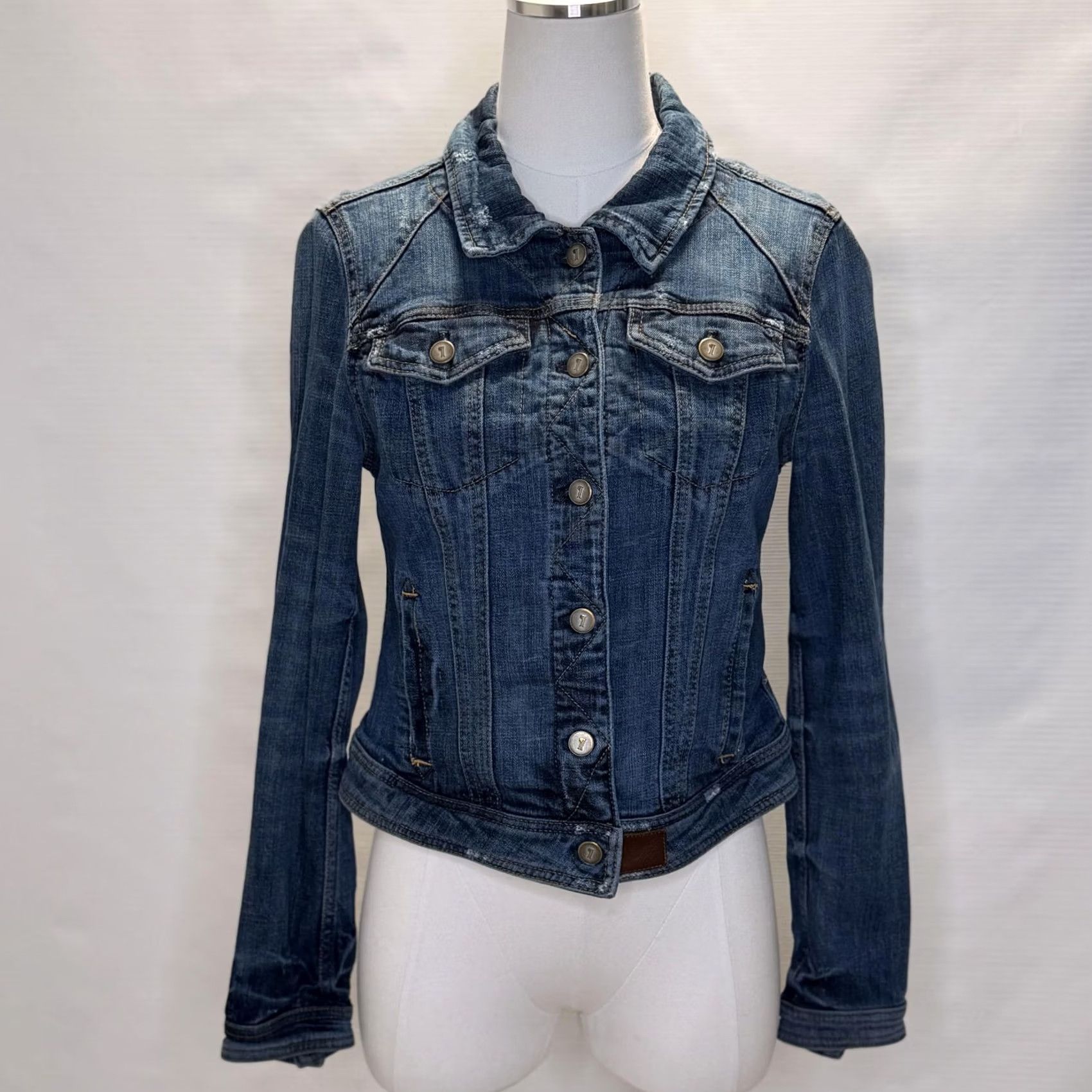 Vintage Pilcro and the Letterpress Denim Jacket Womens Medium Blue Jean Button Front Size 32" / US 10 / IT 46 - 2 Thumbnail