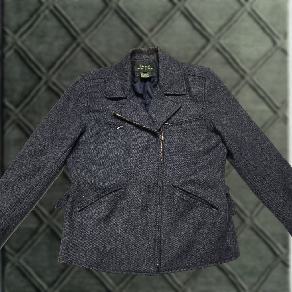 Ralph Lauren Lauren Ralph Lauren Moto Jacket Womens Size 6 Blue Asymmetrical Zip Lined Size M / US 6-8 / IT 42-44 - 1 Thumbnail