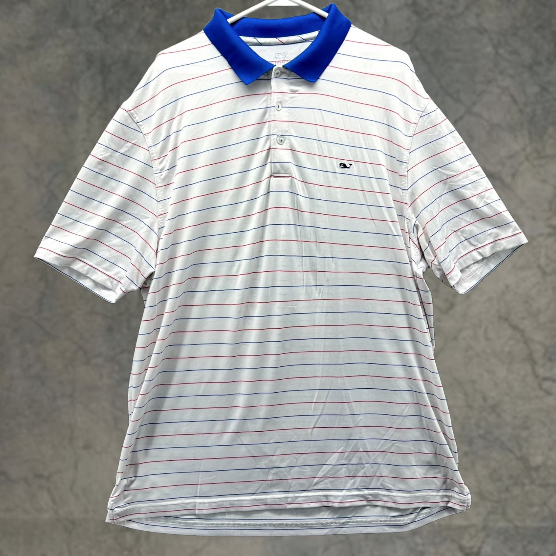 Vineyard Vines Vineyard Vines Polo Shirt Mens XL White Blue Striped Whale Preppy Stretch Extra Size US XL / EU 56 / 4 - 1 Thumbnail