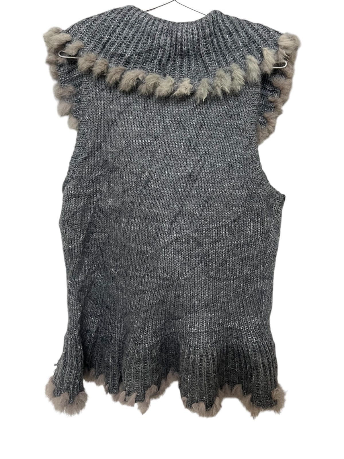 Japanese Brand Fairy grunge grey knit fur ruffle 🪶➕ Size M / US 6-8 / IT 42-44 - 5 Thumbnail