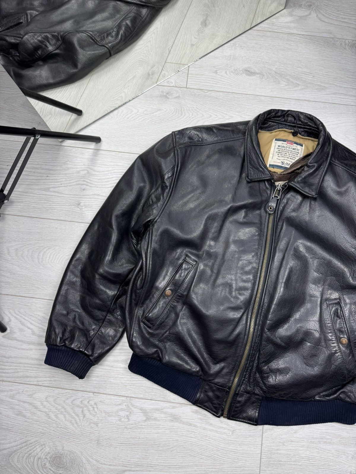Levi's Vintage Clothing Ultra Rare 🤯 Levi’s Leather Aviator Jacket Size US S / EU 44-46 / 1 - 2 Thumbnail