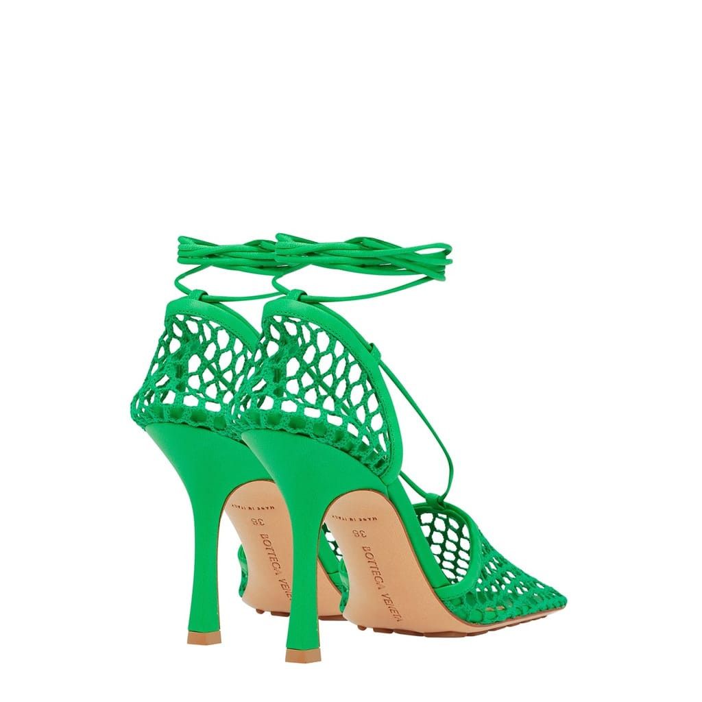 Bottega Veneta Bottega Veneta Web Stretch 9cm Heels in Green Size US 4 / IT 34 - 2 Thumbnail