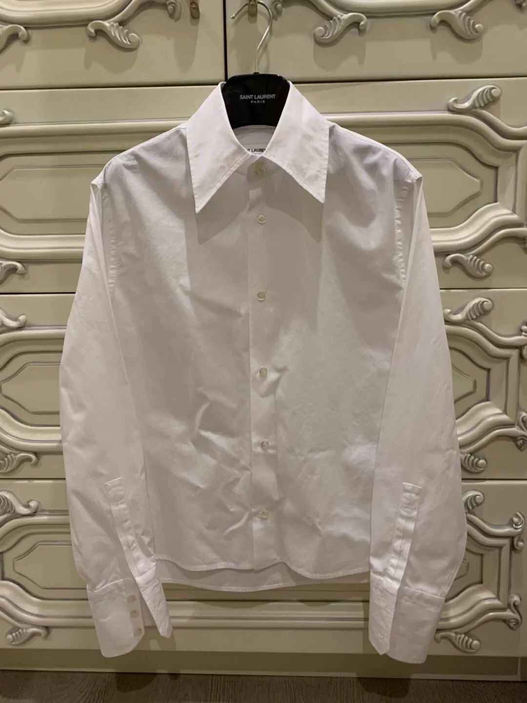 Saint Laurent Paris Saint Laurent White Button-Front Shirt Size S / US 4 / IT 40 - 1 Thumbnail