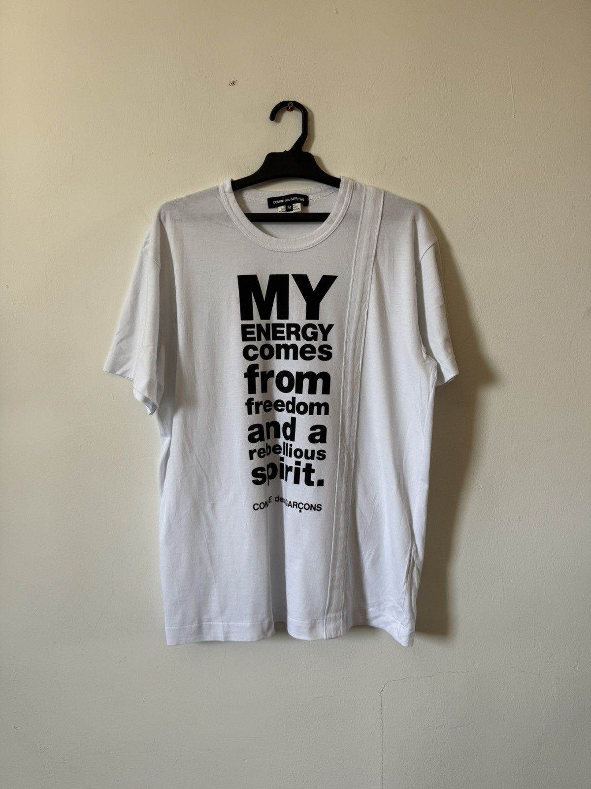 Comme des Garcons Homme Plus CDG “My Energy Comes From Freedom” tee Size US M / EU 48-50 / 2 - 1 Thumbnail
