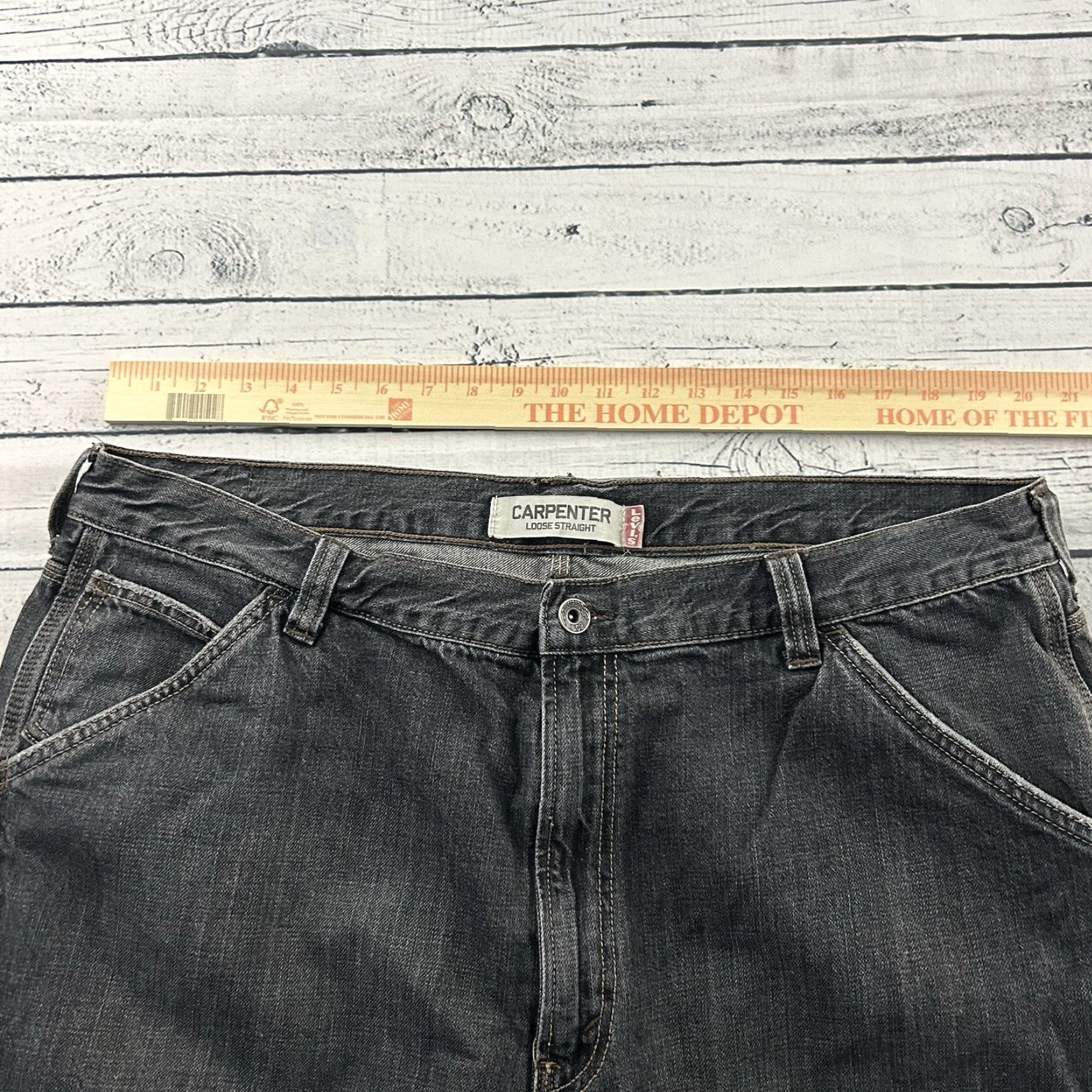 Levi's VTG Levi's Carpenter Jeans Black Wash Denim Men's 42x38 Straight 42 38 Mens Size US 42 / EU 58 - 5 Thumbnail