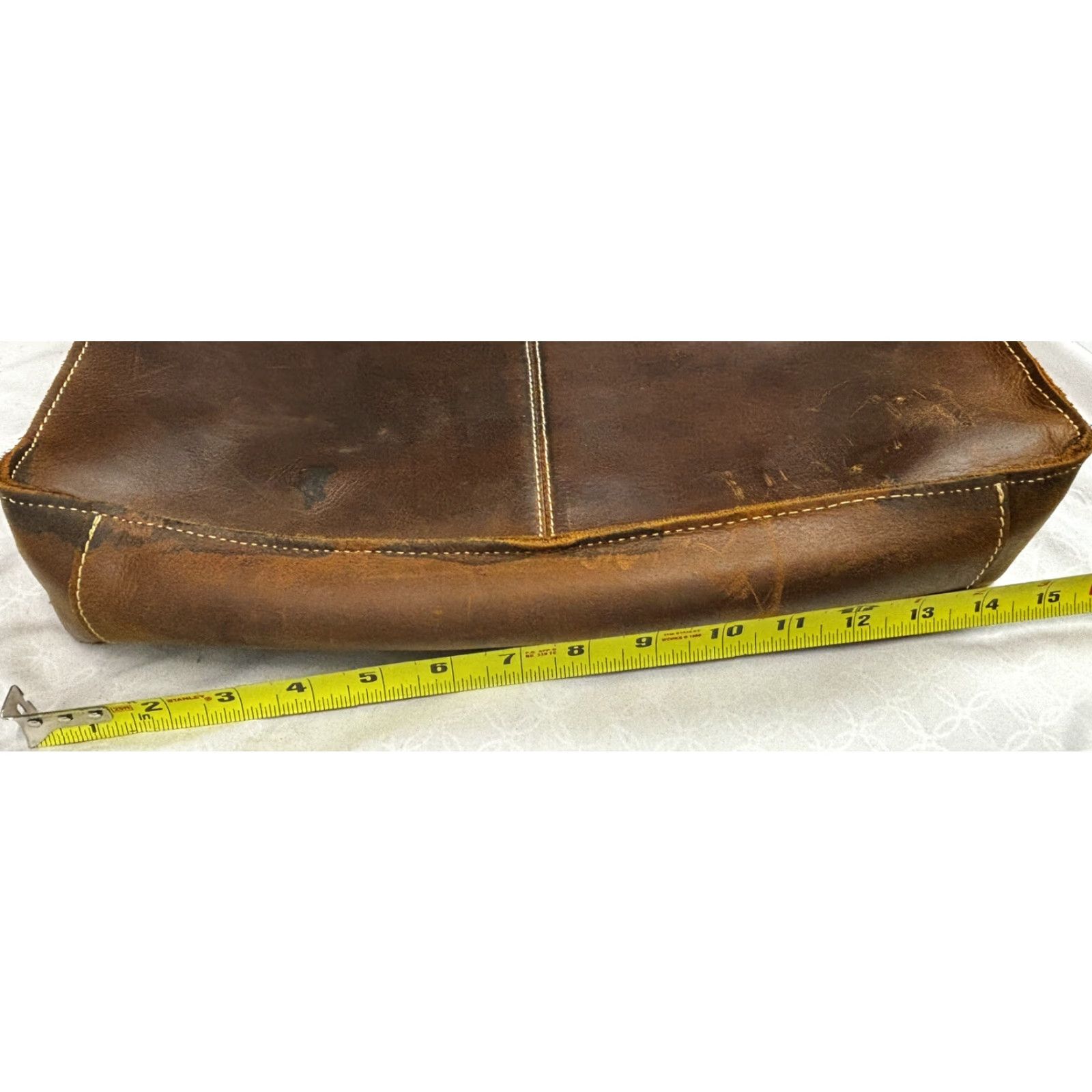 Vintage VINTAGE Unbranded Leather Messenger Bag Briefcase Men Adjustable Strap Brown Leather Messenger Bag Bags Men Brown Adjustable Strap GUC Size ONE SIZE - 5 Thumbnail