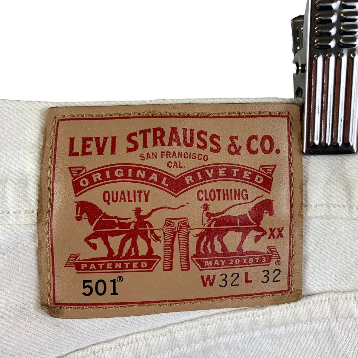 Levi's × Vintage Vintage LEVI’S lot 501 white colour jeans Size US 32 / EU 48 - 3 Thumbnail