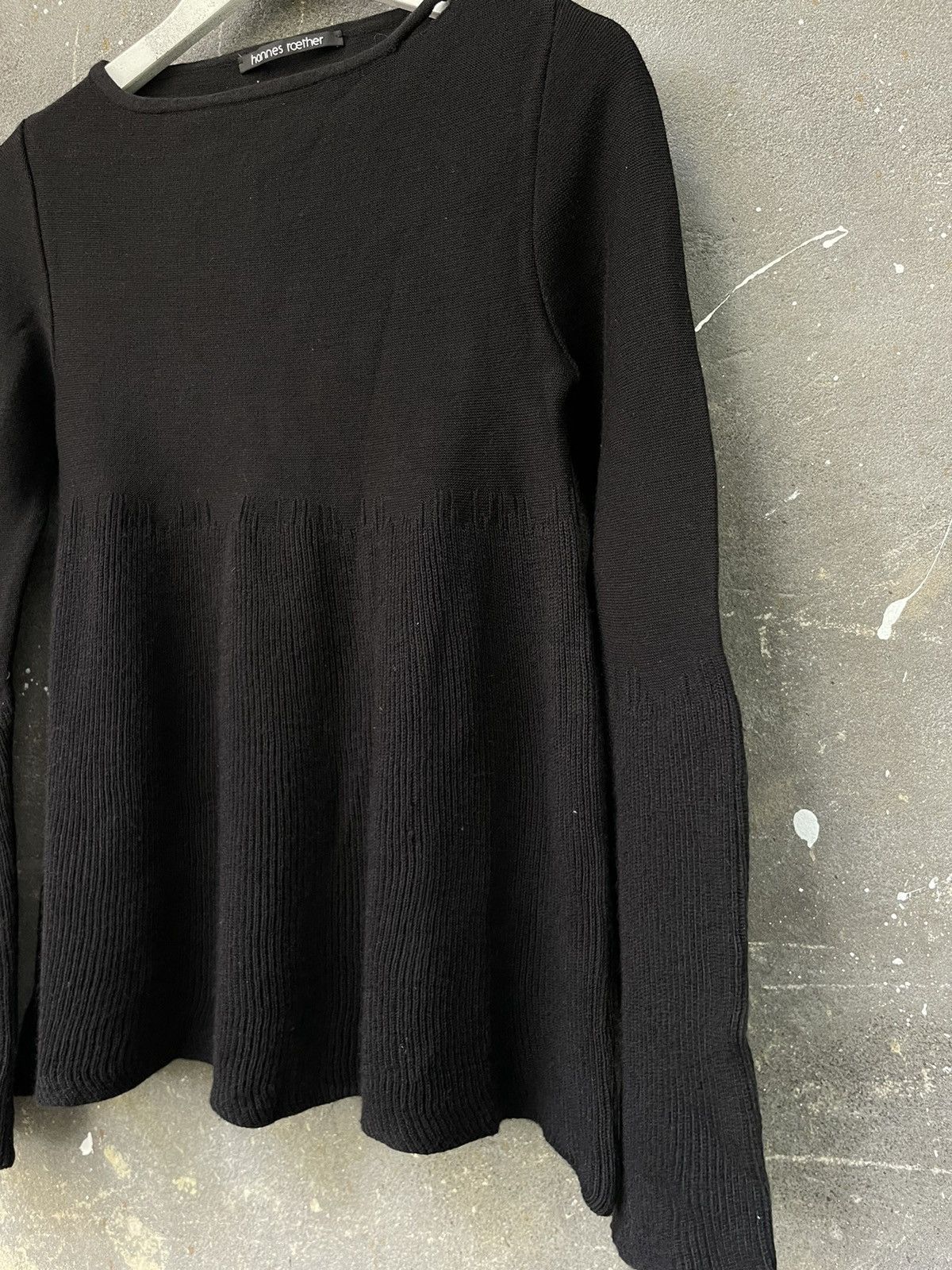 hannes roether Hannes Roether Black Double Knit Sweater Avant Garde Rare Size S / US 4 / IT 40 - 5 Thumbnail