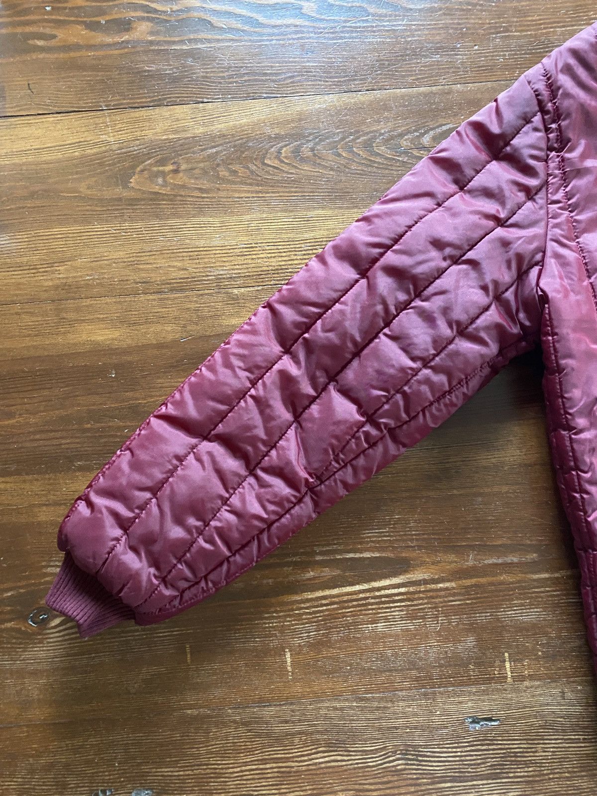 Sears × Vintage Vintage 70’s Sears Vertical Puffer Burgundy Full Zip Jacket Size US S / EU 44-46 / 1 - 15 Thumbnail