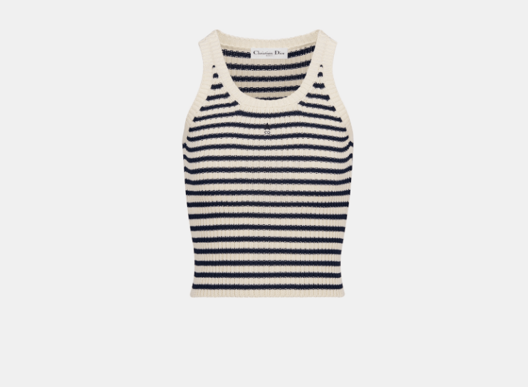 Dior o1w1db10925 444W15 Twinset Sweater in White/Navy Blue Size XL / US 12-14 / IT 48-50 - 4 Thumbnail