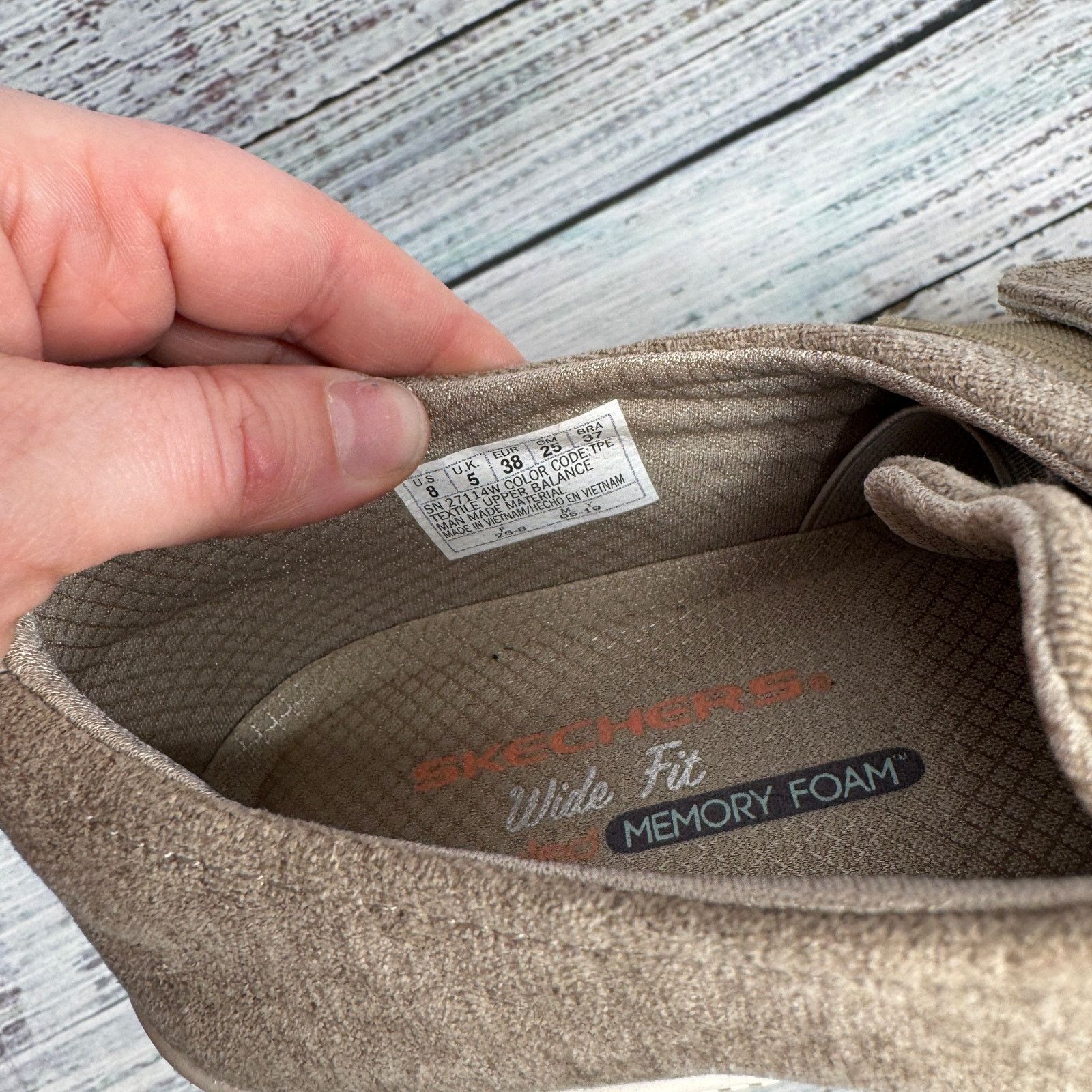 SKECHERS Skechers Brown Wide Fit Memory Foam Slip-On Shoes Size US 8 / IT 38 - 3 Thumbnail