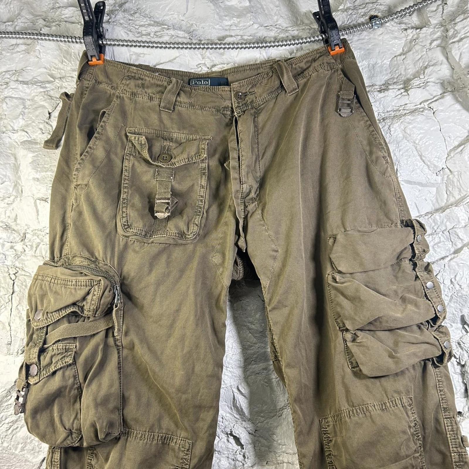 Polo Ralph Lauren VTG Polo Ralph Lauren Khaki Cargo Trousers Size 34 Size US 34 / EU 50 - 1 Thumbnail