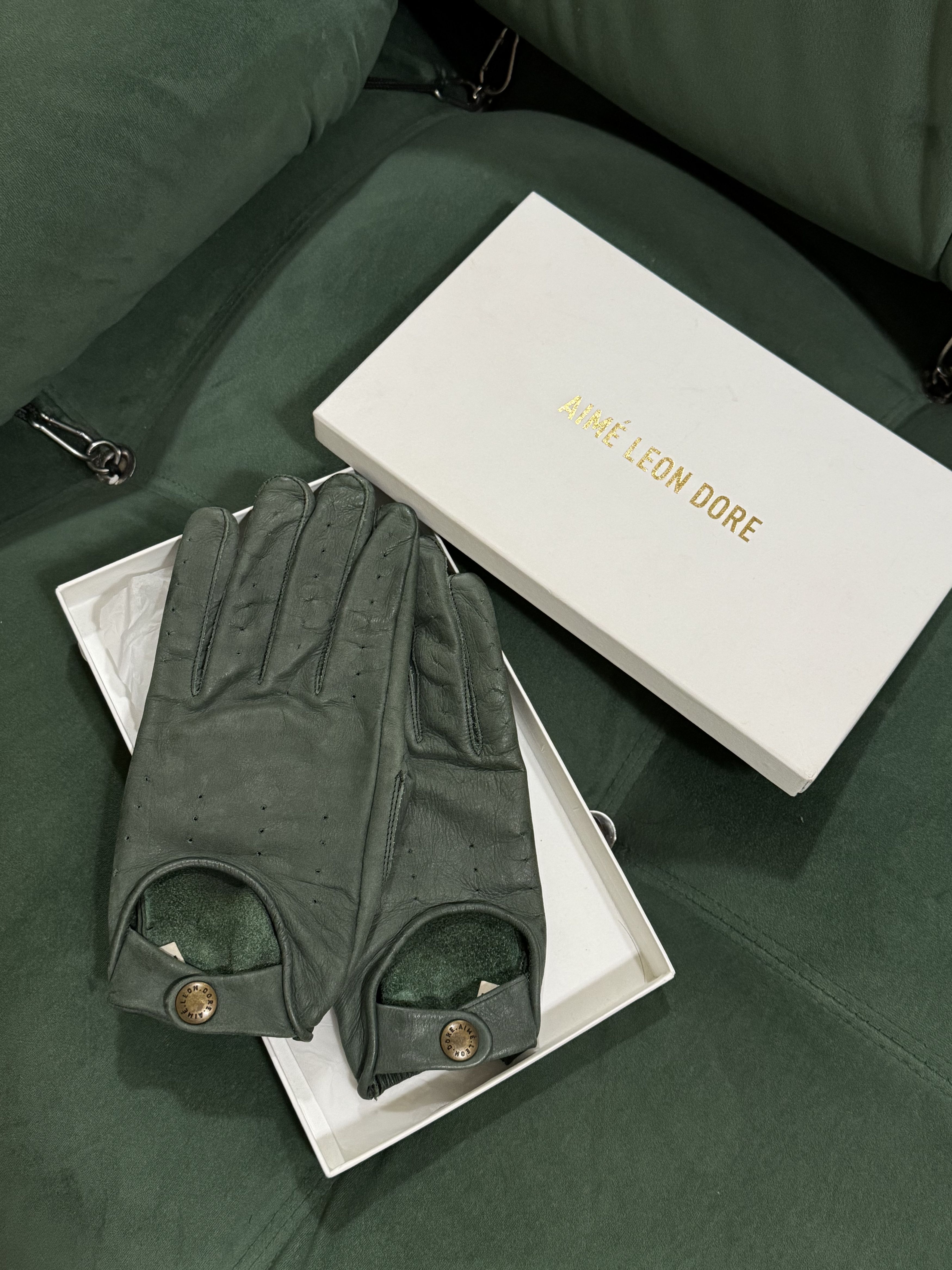 Aime Leon Dore Aime Leon Dore Driving Gloves Botanical Green Size ONE SIZE - 1 Thumbnail