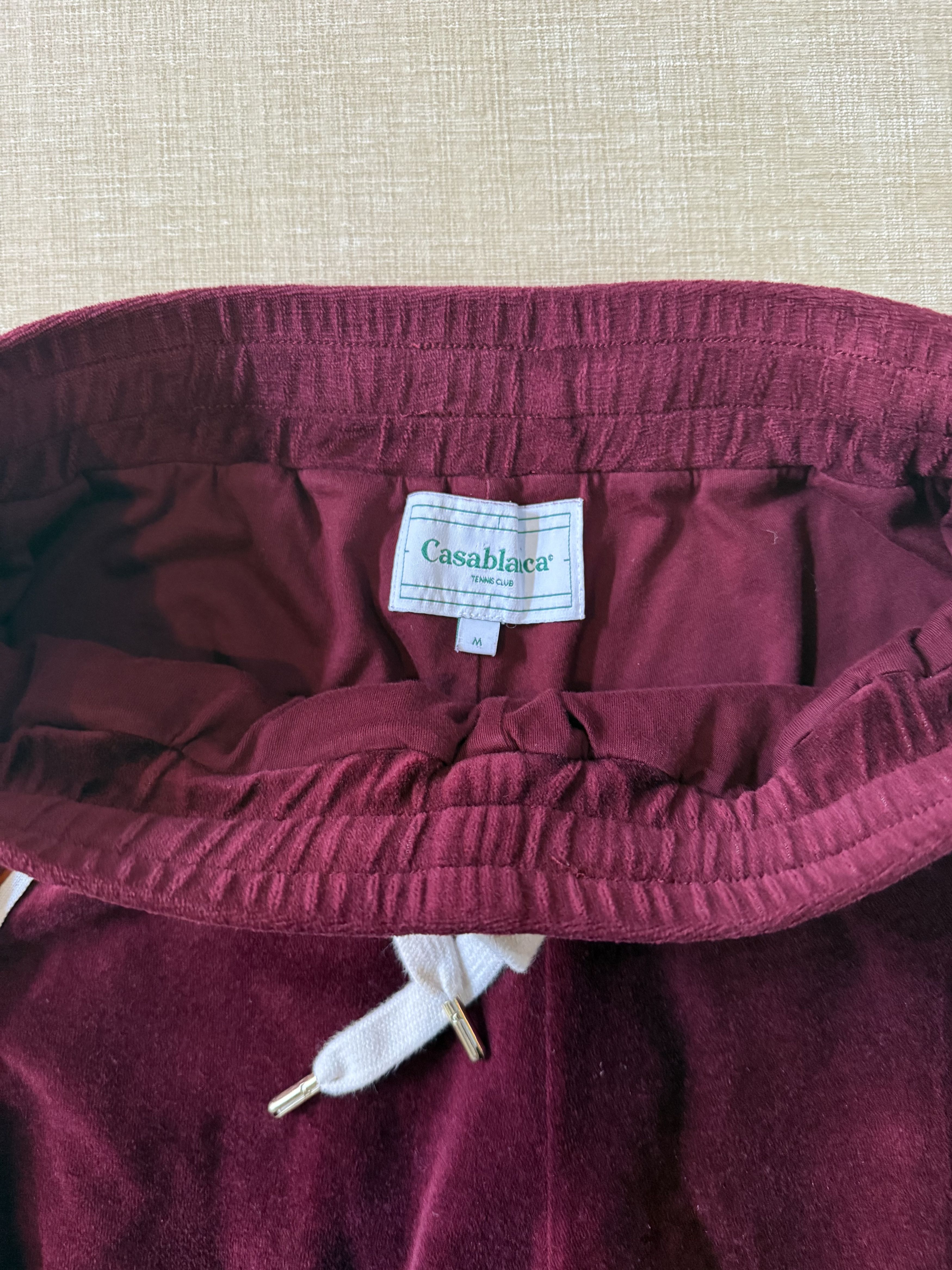 Casablanca Casablance Burgundy Velour Joggers, Size M Size US 33 - 5 Thumbnail