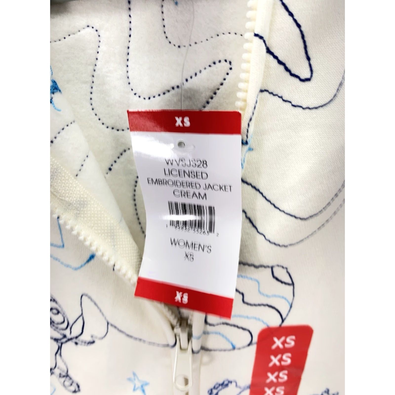 Disney Disney Stitch Hoodie Sweatshirt Women XS Ivory Full Zip AOP Embroidered NWT Size XS / US 0-2 / IT 36-38 - 5 Thumbnail