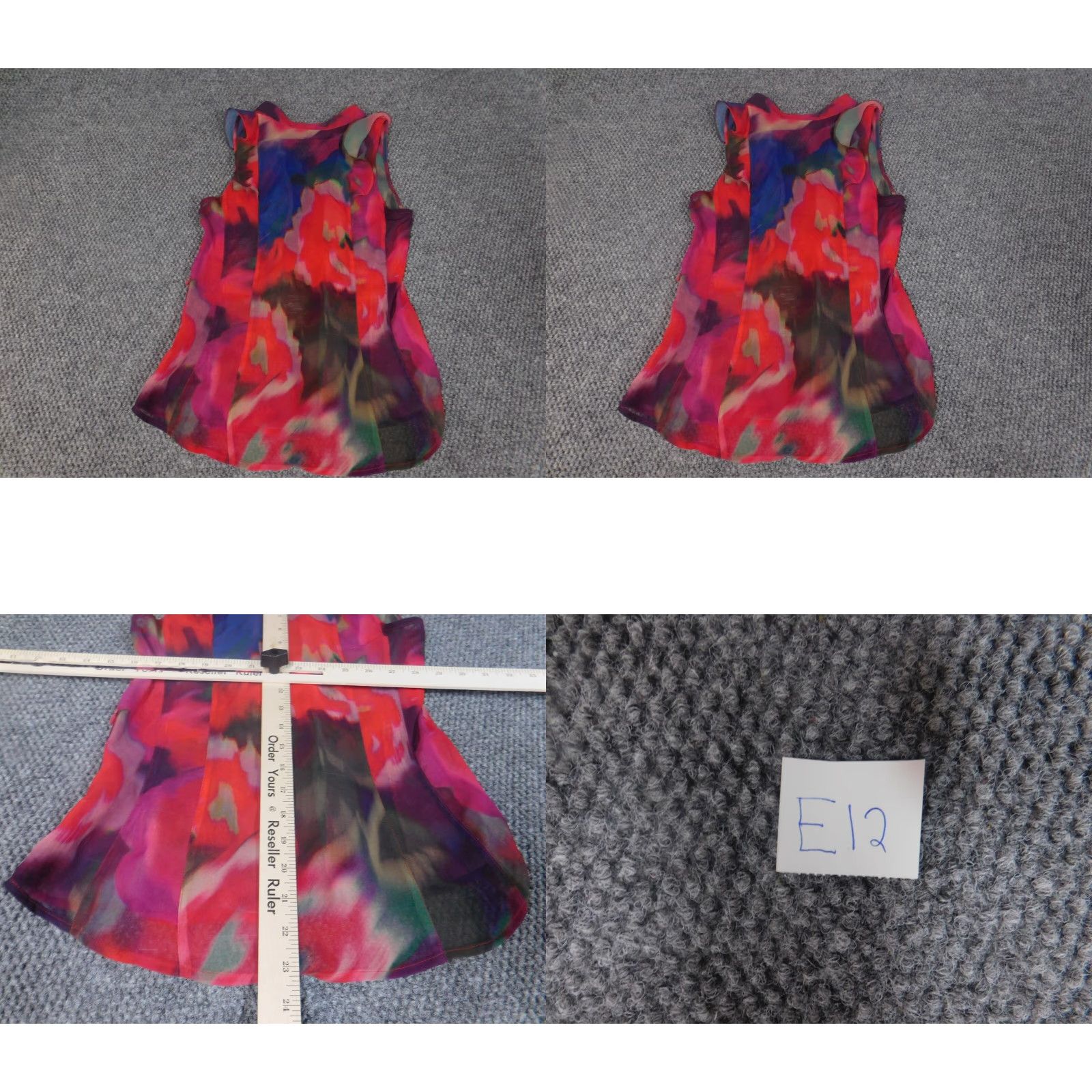 Express Express Blouse Womens XS Red Pullover Collared Sleeveless Casual Polyester Down Regular Regular Blue Animals Stretch Size XS / US 0-2 / IT 36-38 - 8 Thumbnail
