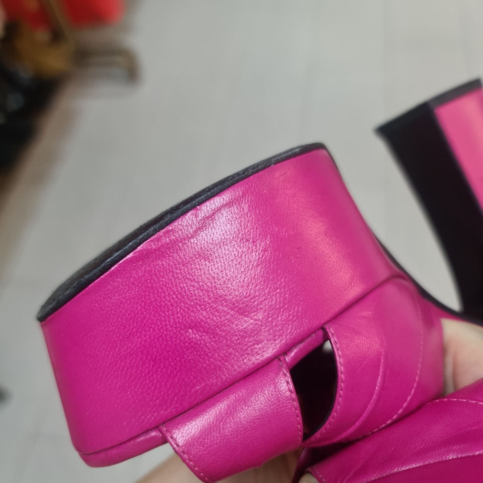 Saint Laurent Paris Saint Laurent Pink Candy Leather Platform Sandals Size 37.5 Size US 6.5 / IT 36.5 - 8 Thumbnail