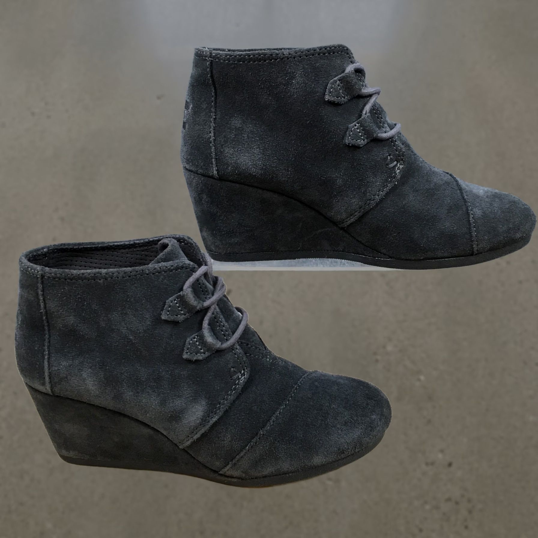 Toms TOMS Boot Womens 8 Kala Desert Gray Lace Up Ankle Wedge Casual Size M / US 6-8 / IT 42-44 - 1 Thumbnail