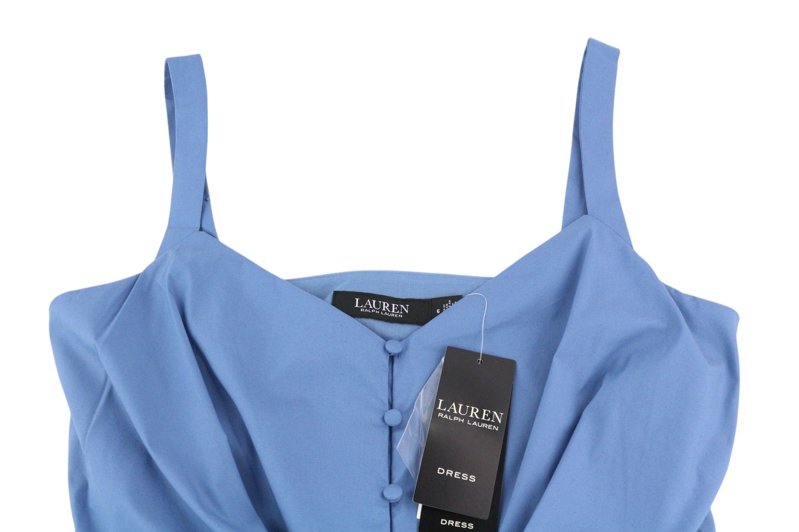Lauren Ralph Lauren S Blue Sleeveless Tie-Front Tiered Dress 84682 Size S / US 4 / IT 40 - 5 Thumbnail
