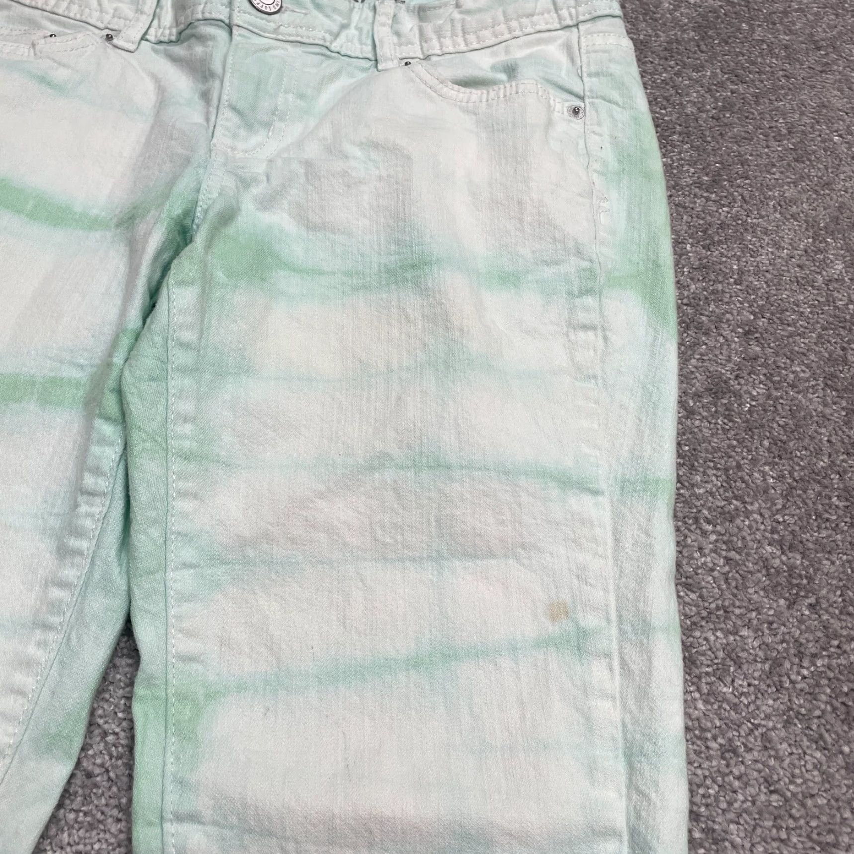 Mossimo Mossimo Supply Co. Tie-Dye Skinny Denim Jeans Womens 11 Green Mid Rise 32x26 Size 32" / US 10 / IT 46 - 7 Thumbnail