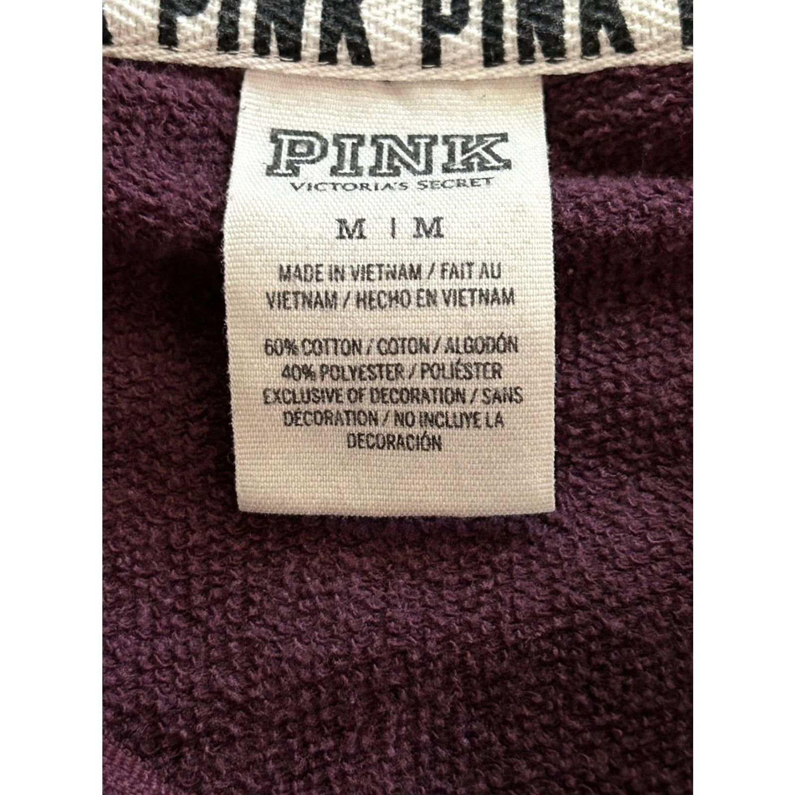 Victoria's Secret **Victoria's Secret PINK 1/4 Zip Maroon Sweatshirt** User: Victoria's Secret PINK 1/4 Zip Maroon Sweatshirt Medium Size M / US 6-8 / IT 42-44 - 6 Thumbnail