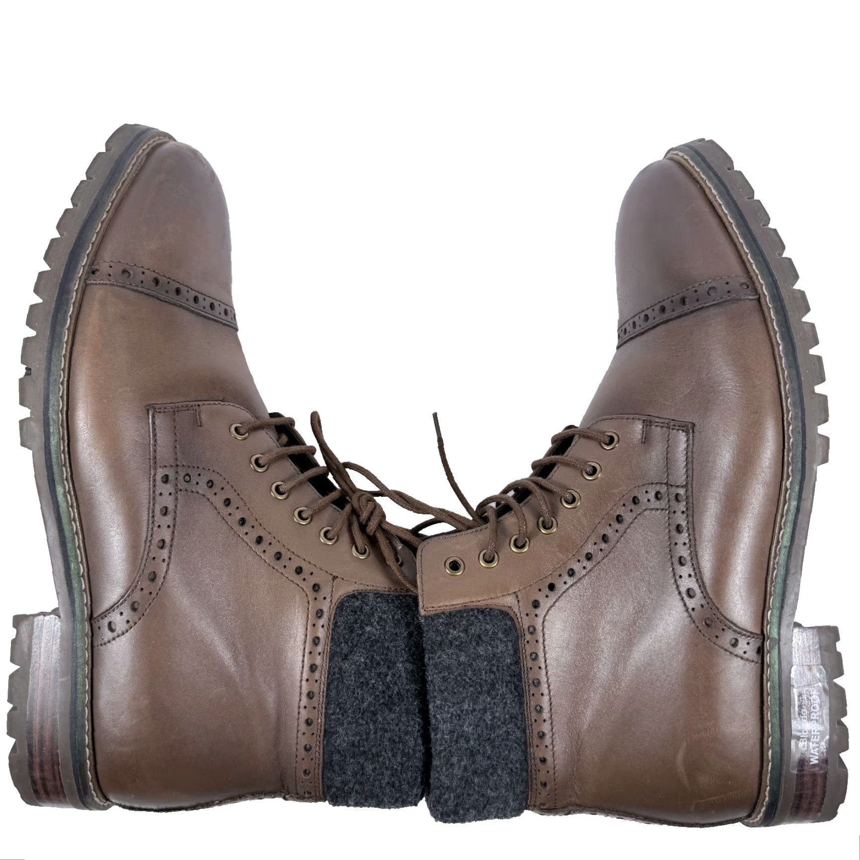 Blondo Blondo Kylen Combat Boots Brown Leather Lace-Up Waterproof Men 10 Boots Mens Brown 10 Leather Waterproof Combat Shoes Size US 10 / EU 43 - 6 Thumbnail