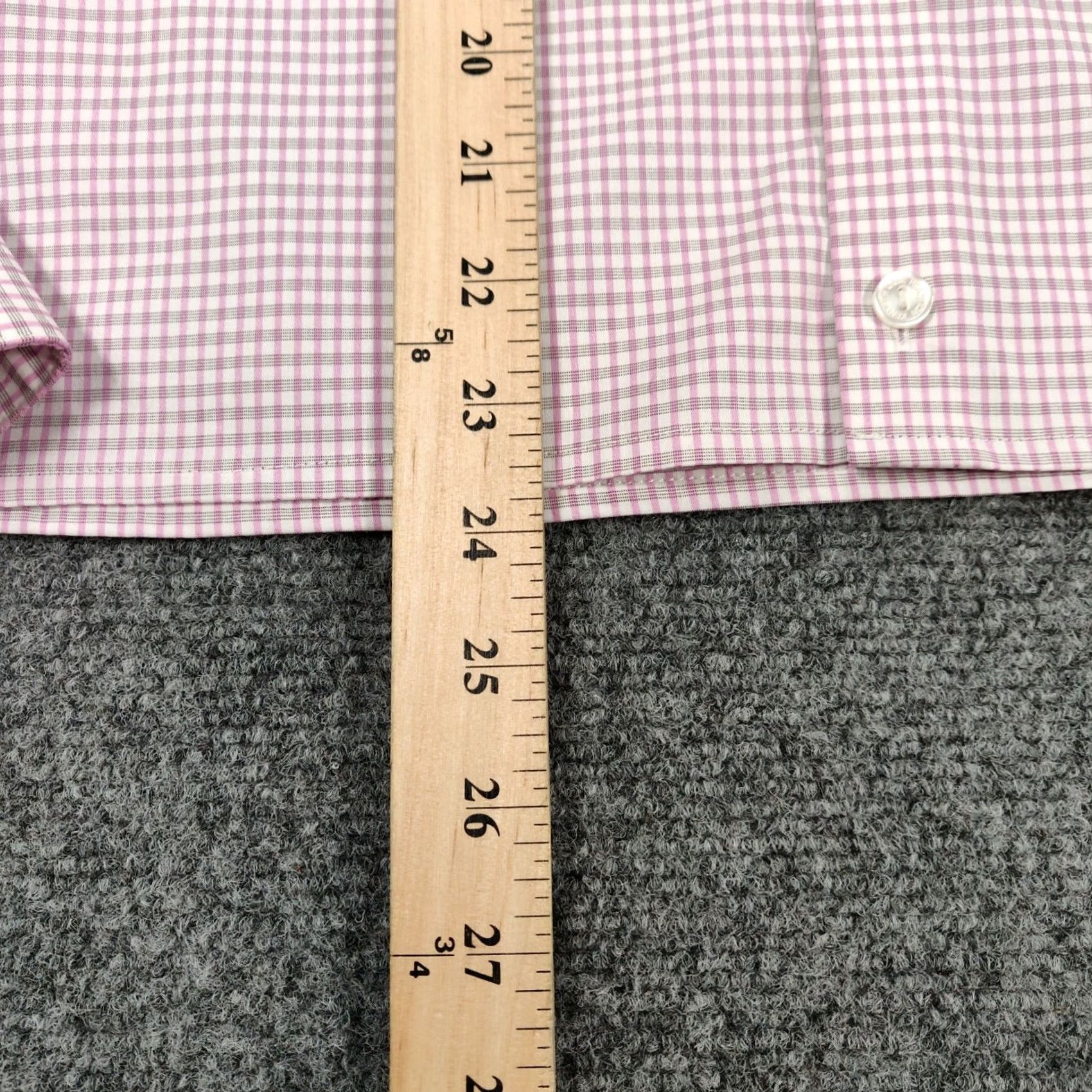 Kenneth Cole Kenneth Cole Reaction Dress Shirt Mens 14.5 Pink Plaid Slim Fit Button Up Long Sleeve Mens Size 40R - 6 Thumbnail