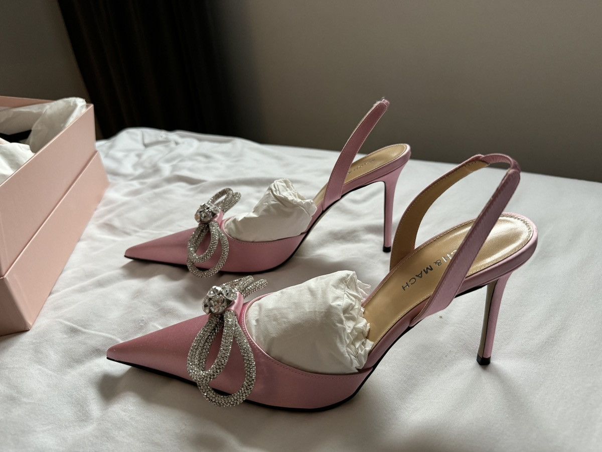 MACH & MACH Mach & Mach Pink Satin Double Bow Heels Size US 9 / IT 39 - 5 Thumbnail