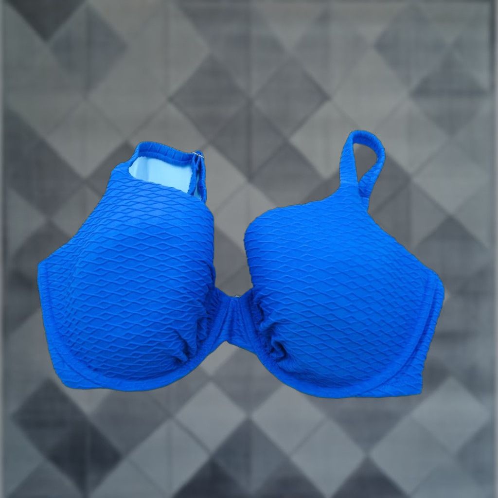 Victorias Secret 36DDD Blue Ribbed Bombshell Full Coverage Bikini