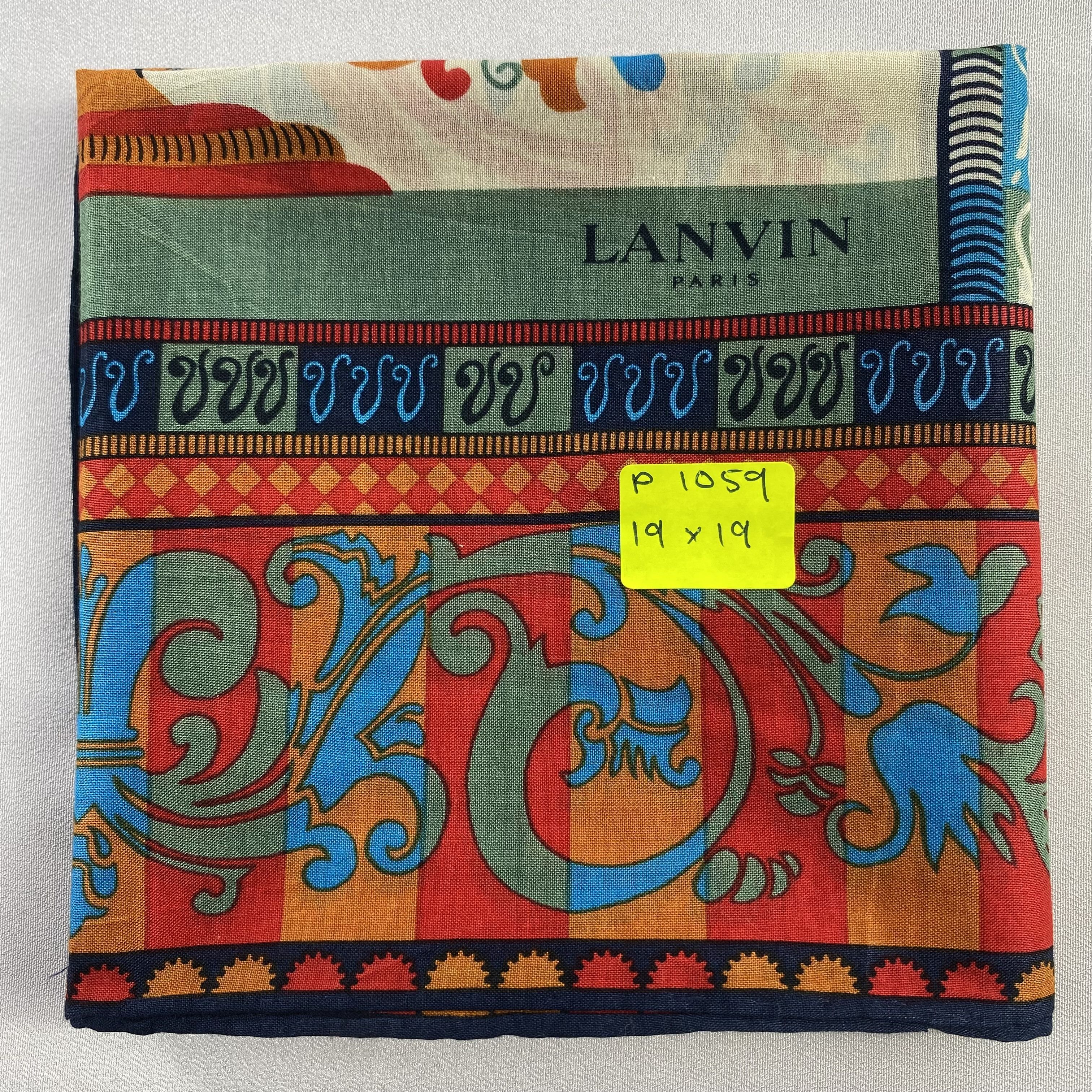 Lanvin × Vintage Lanvin Handkerchief / Neckerchief / Bandana-P1059 Size ONE SIZE - 5 Thumbnail
