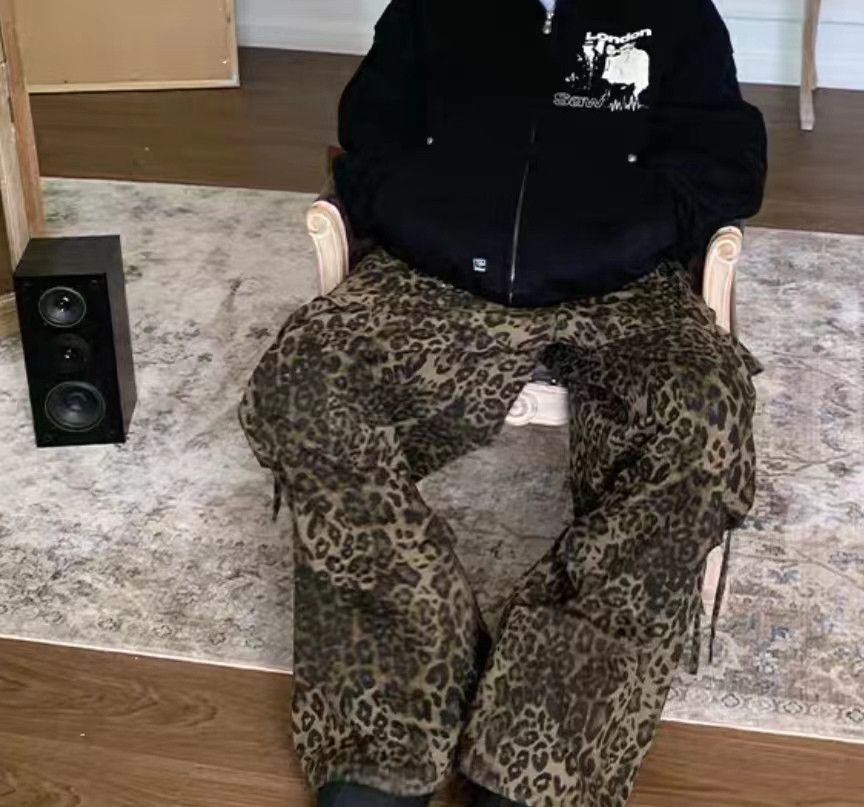 Japanese Brand × Vintage Leopard print paratrooper pleated cargo wide-leg pants Size US 34 / EU 50 - 6 Thumbnail