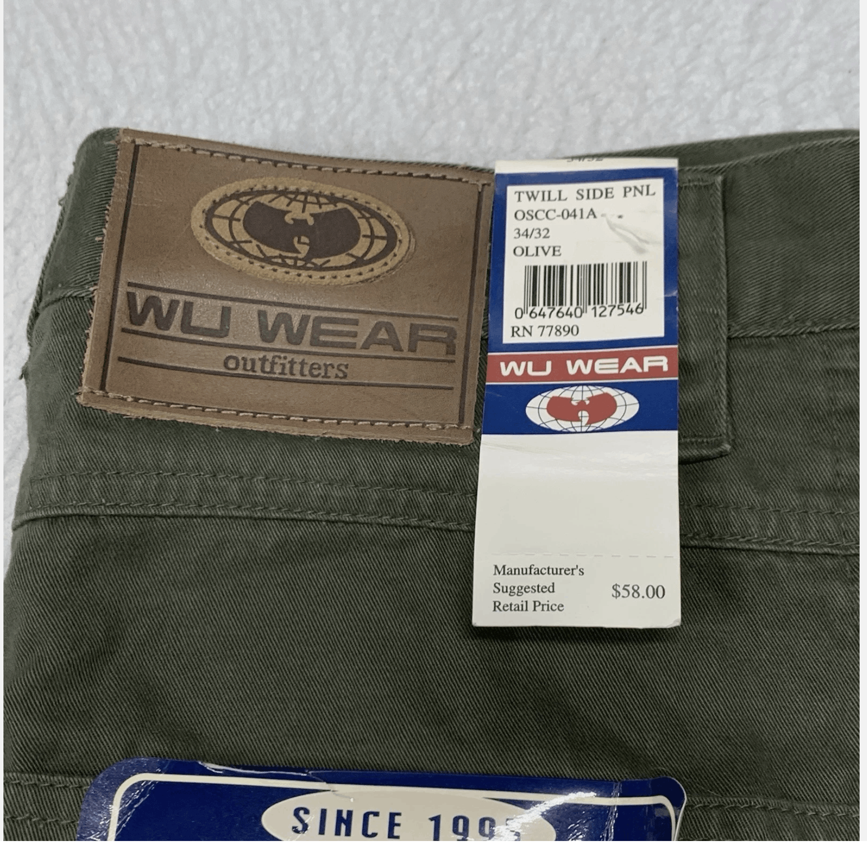 Wu-Tang Clan VINTAGE Wu Wear Pants 34x32 Green Twill Casual 90s Mens Size US 34 / EU 50 - 8 Thumbnail