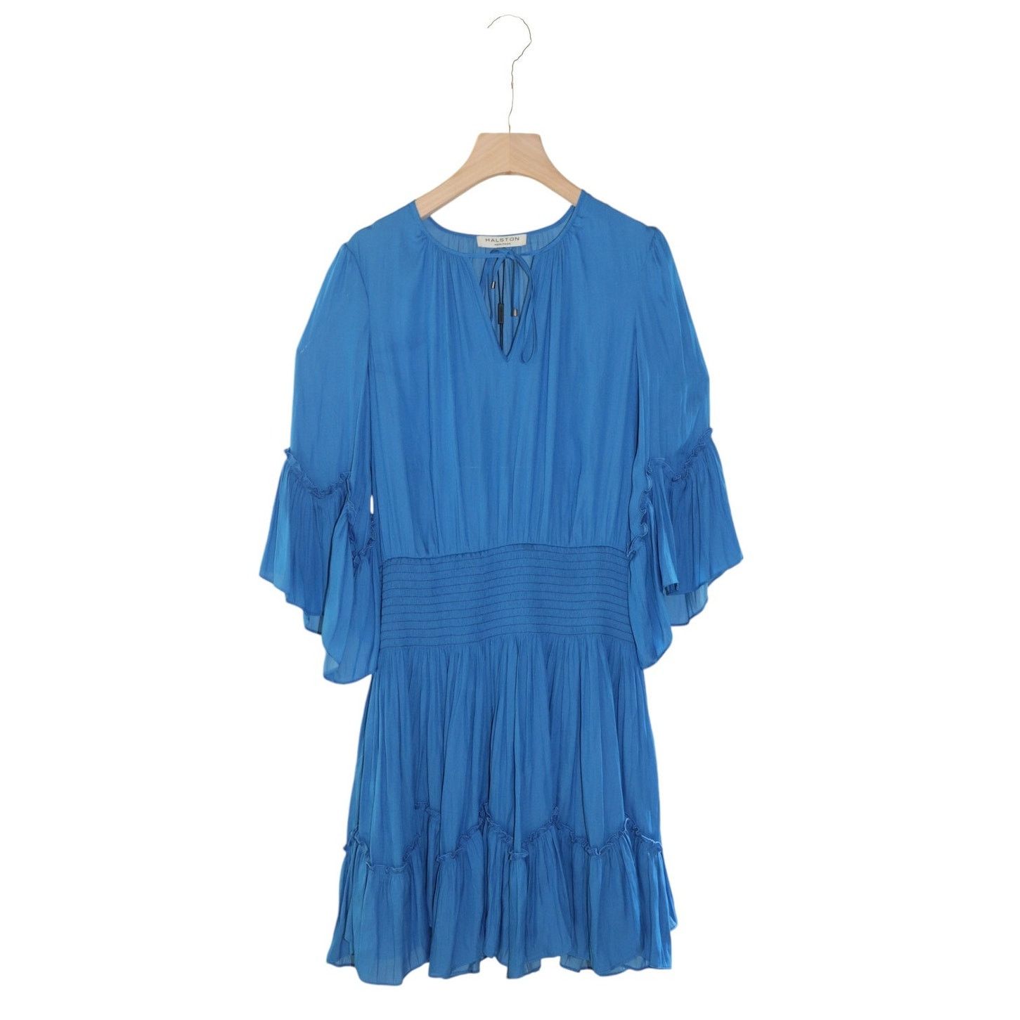 Halston Heritage NWT Halston Heritage Tie-Neck Smock-Waist Dress Size Medium Size M / US 6-8 / IT 42-44 - 2 Thumbnail