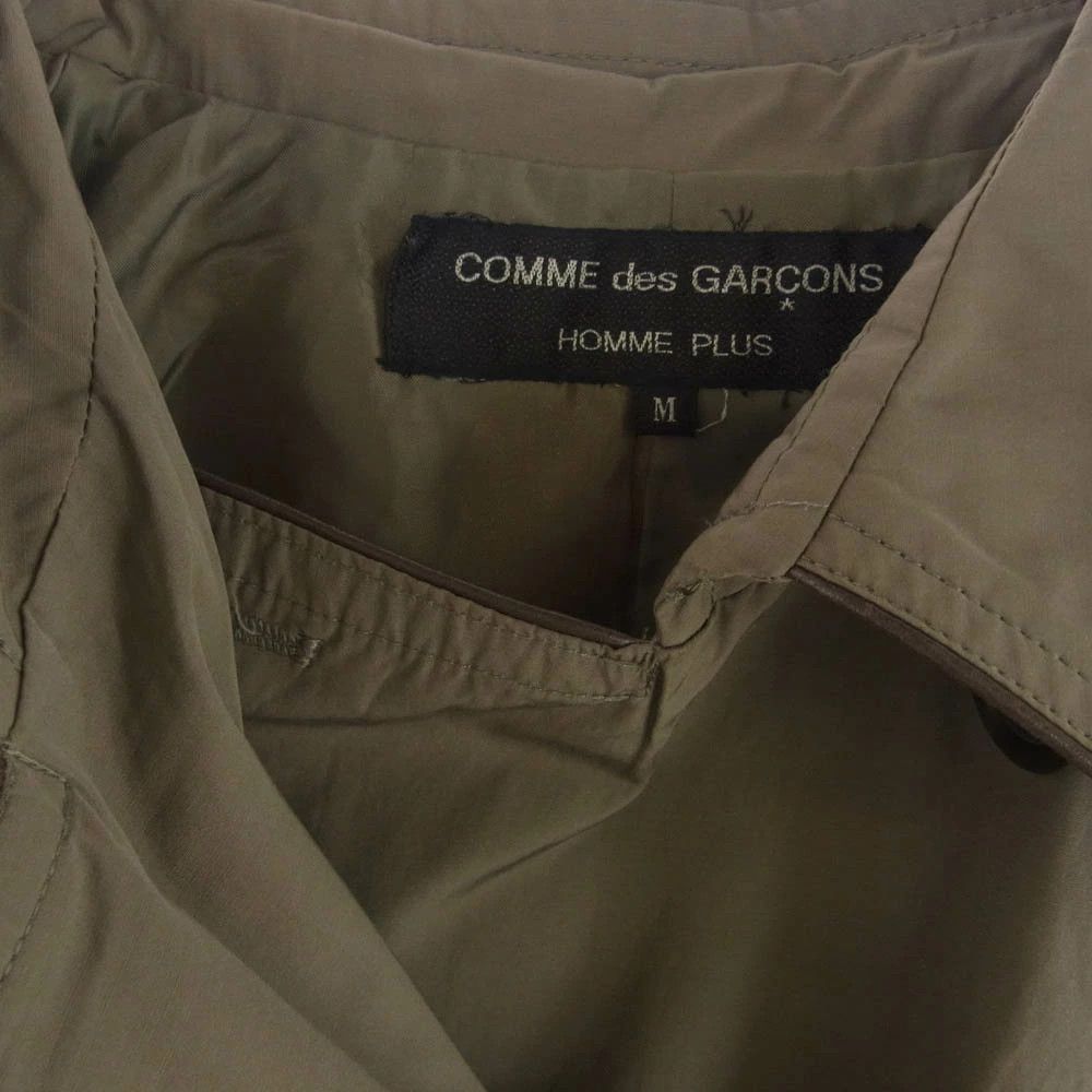 Comme des Garcons Homme Plus Trench Coat Leather Trim Reverse Polyester Charcoal Size US M / EU 48-50 / 2 - 3 Thumbnail