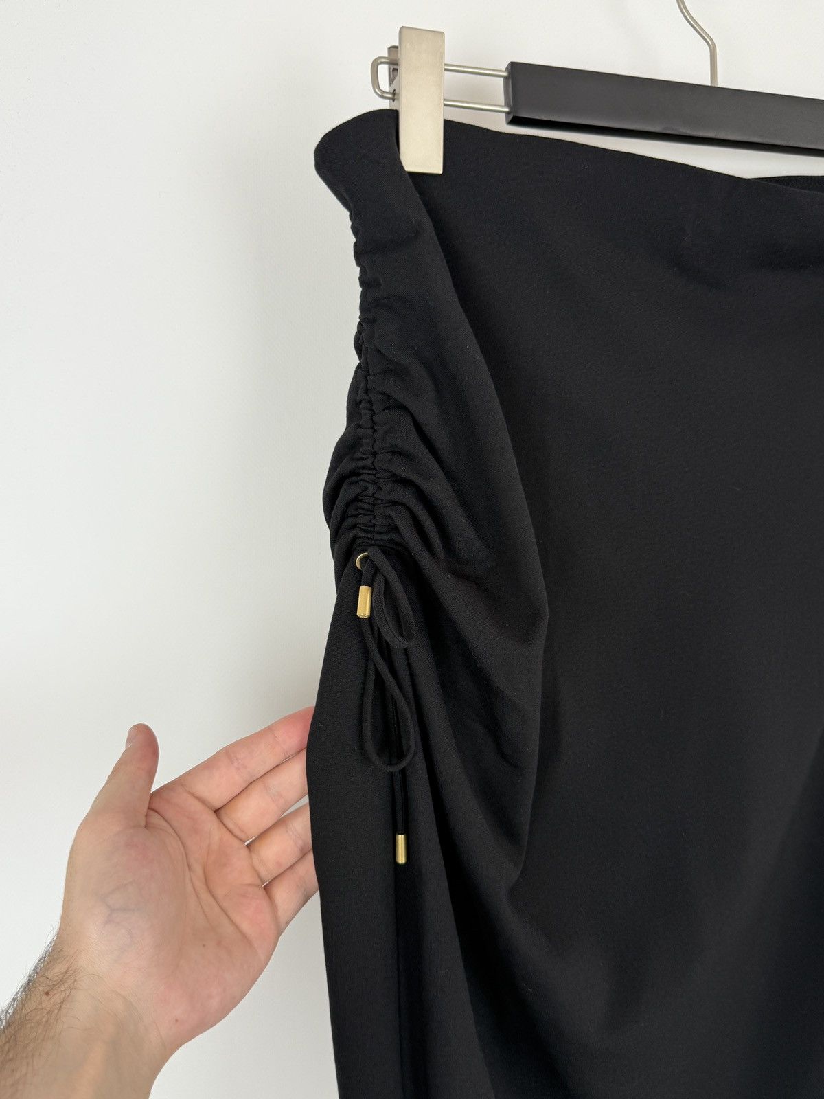 Escada Escada Black Jersey Ruched Side Detail Maxi Skirt 42 Size 30" / US 8 / IT 44 - 6 Thumbnail