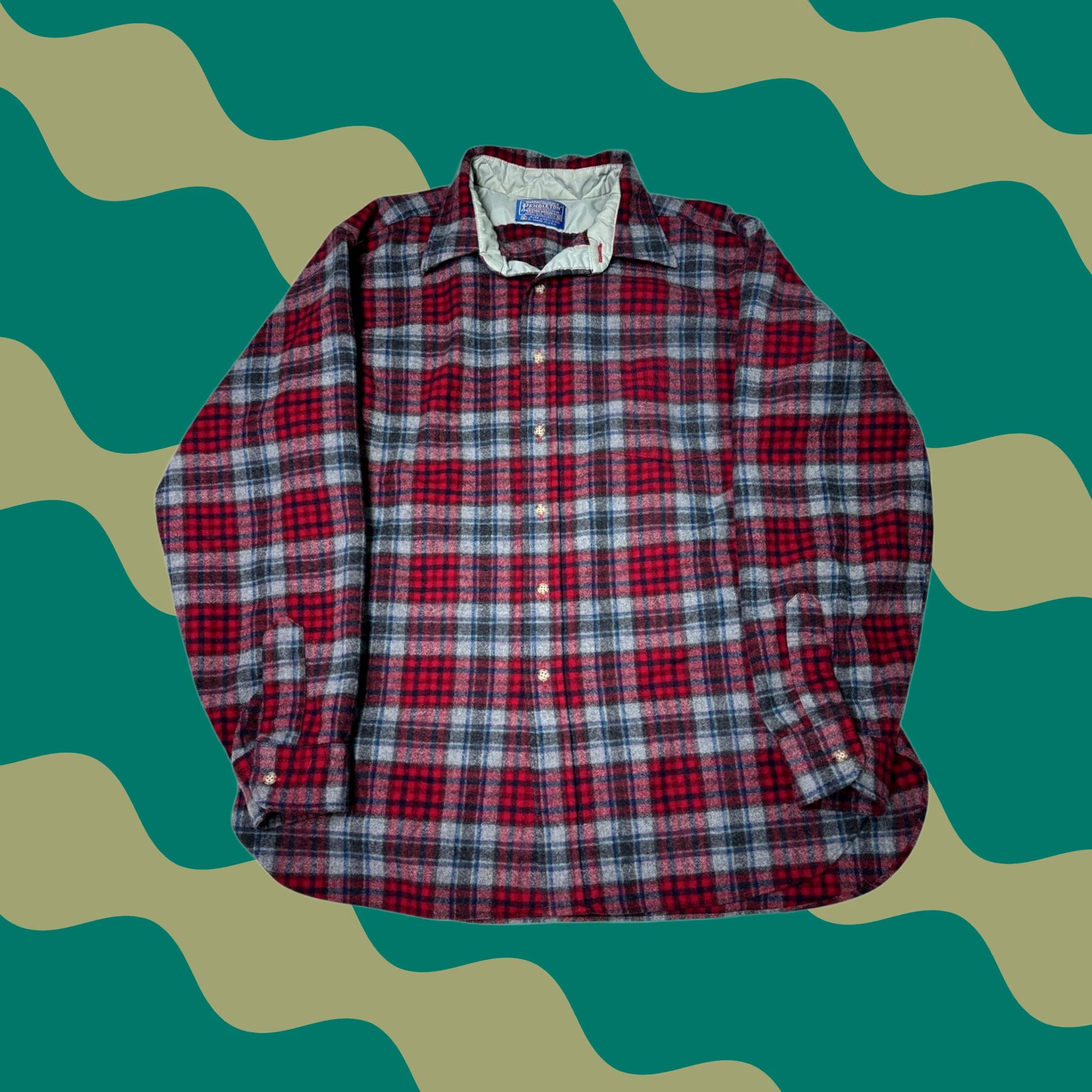 Pendleton VINTAGE Pendleton Wool Shirt Mens XL Red Plaid Button-Up Long Sleeve Size US XL / EU 56 / 4 - 1 Thumbnail