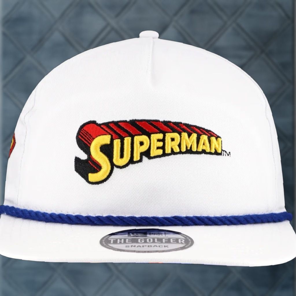 New Era New Era Superman Hat Cap Snap Back Rope DC Superhero Comics Hat Men White Navy Adjustable Breathable Knit Cotton Polyester Snapback Cap Size ONE SIZE - 1 Thumbnail