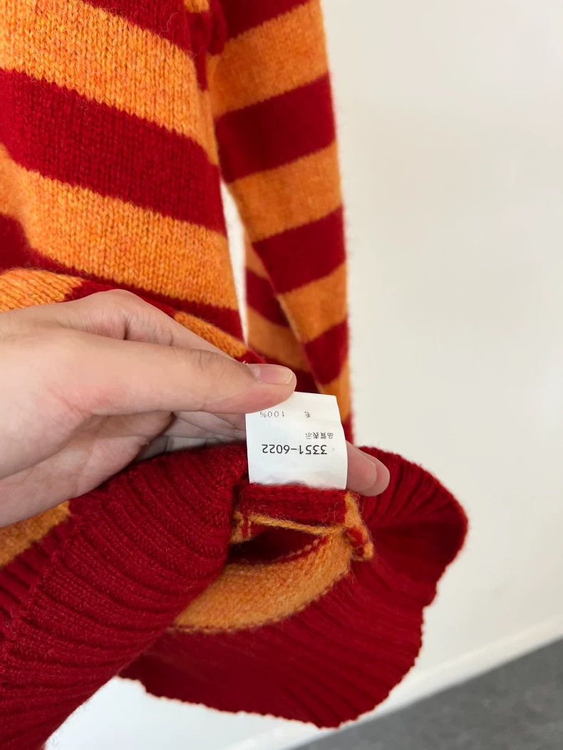 Dries Van Noten dries van noten Orange striped wool sweater 2503-Nextarrow Size US M / EU 48-50 / 2 - 5 Thumbnail