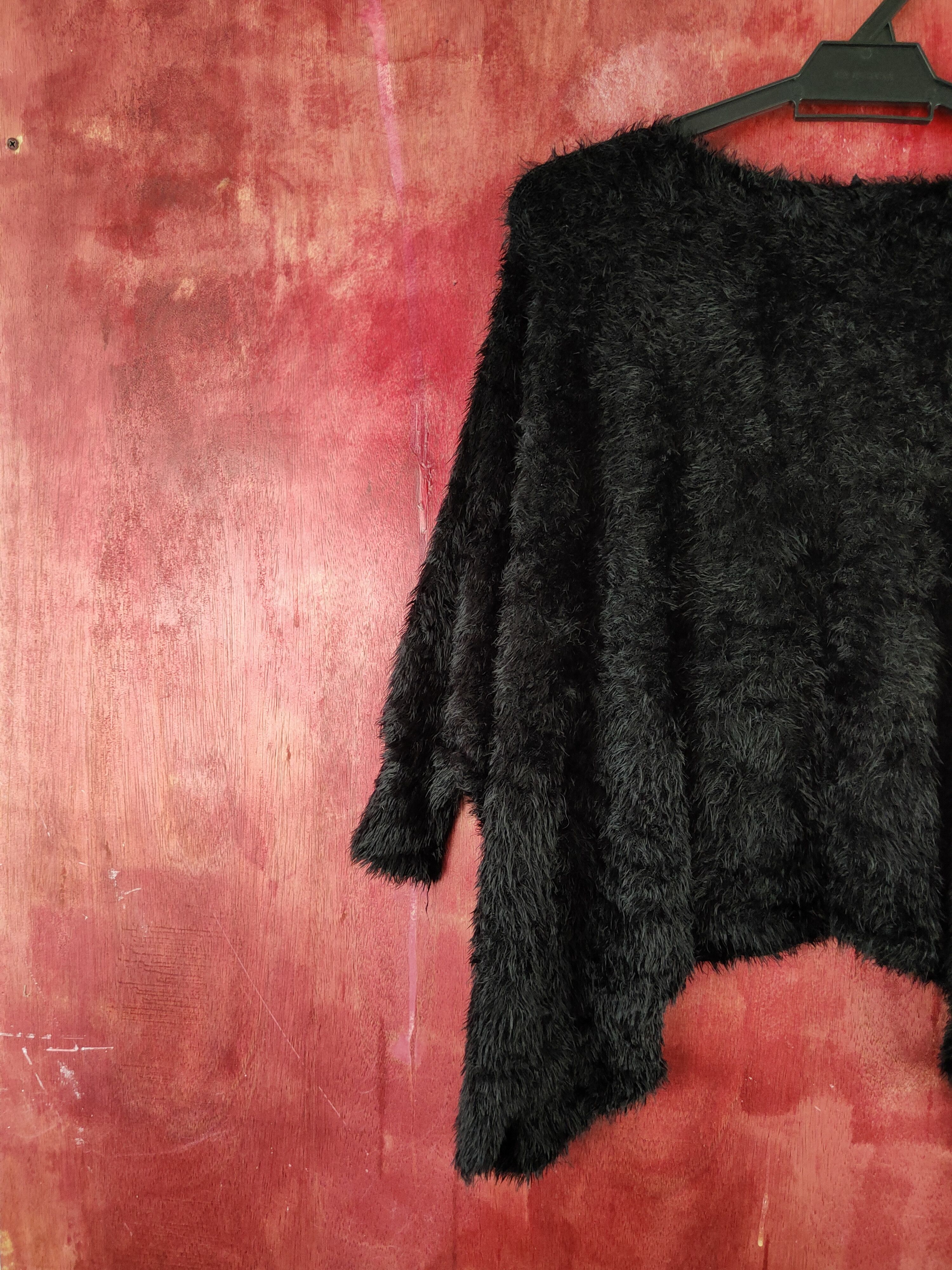 Aran Isles Knitwear × Designer × Japanese Brand Cecil McBee Black Shag Shaggy Fur Mohair Knitwear #S2036 Size L / US 10 / IT 46 - 9 Thumbnail
