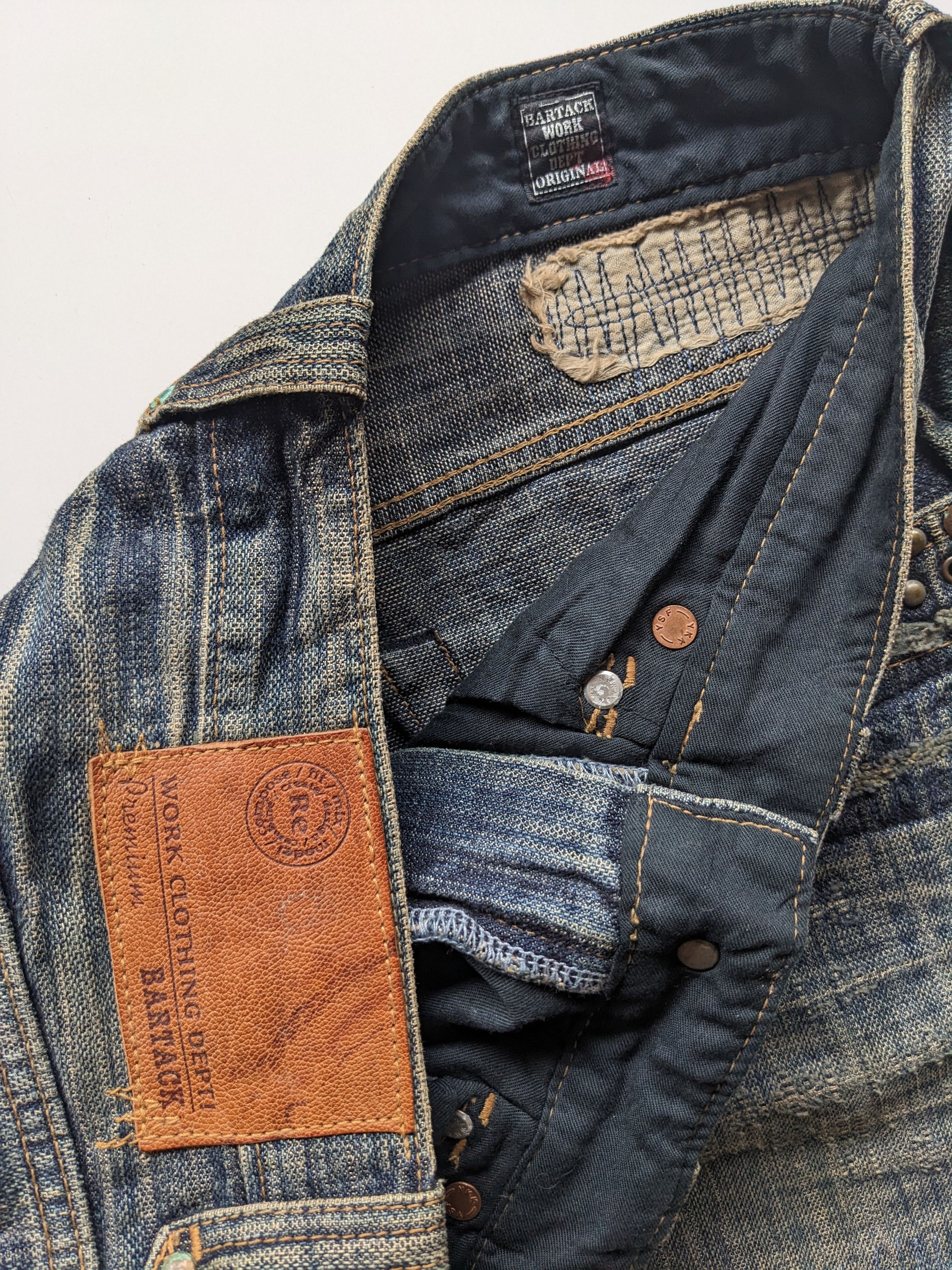 If Six Was Nine × Japanese Brand × Le Grande Bleu (L.G.B.) Bartack distressed clawmark jeans Size US 31 - 5 Thumbnail