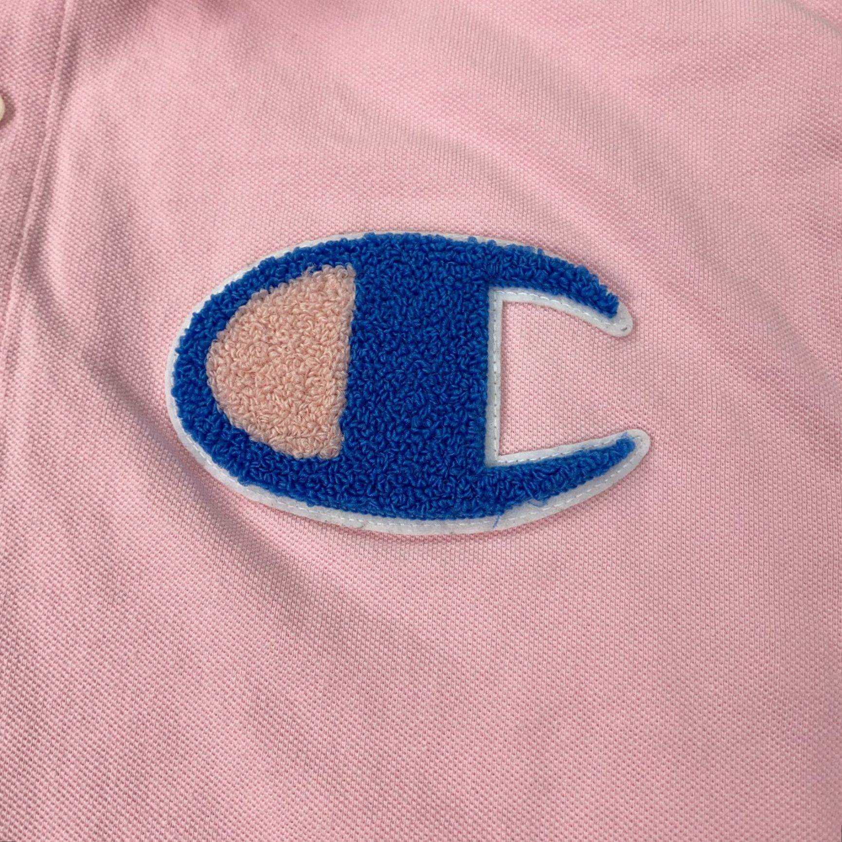 Champion CHAMPION Polo Shirt Mens Short Sleeve Pink Medium 100% Cotton Knit Button-Front Classic Fit Sports Casual Shirt Size US M / EU 48-50 / 2 - 2 Thumbnail