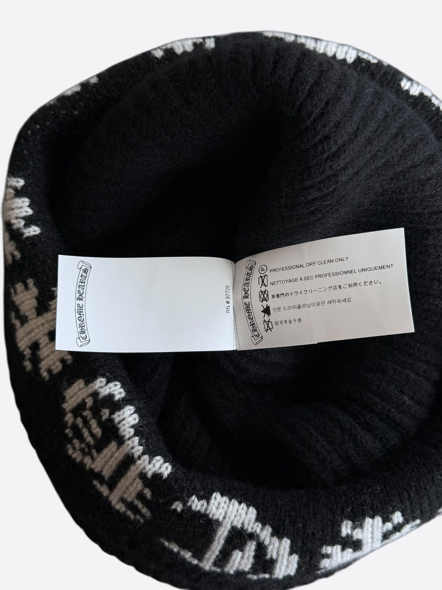 Chrome Hearts Chrome Hearts Black & White Cross Logo Cashmere Beanie Size ONE SIZE - 4 Thumbnail