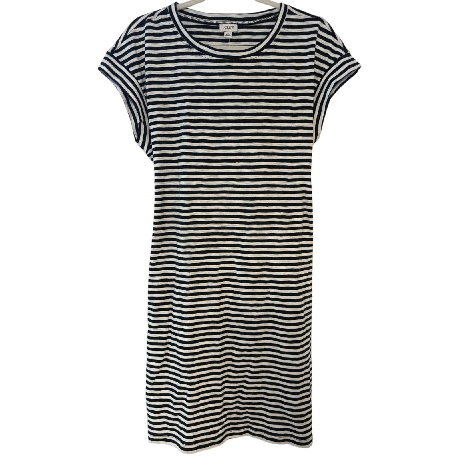 J.Crew NWT J.Crew Short Sleeve Striped Tie Waist Shirt Dress Size L Size L / US 10 / IT 46 - 2 Thumbnail