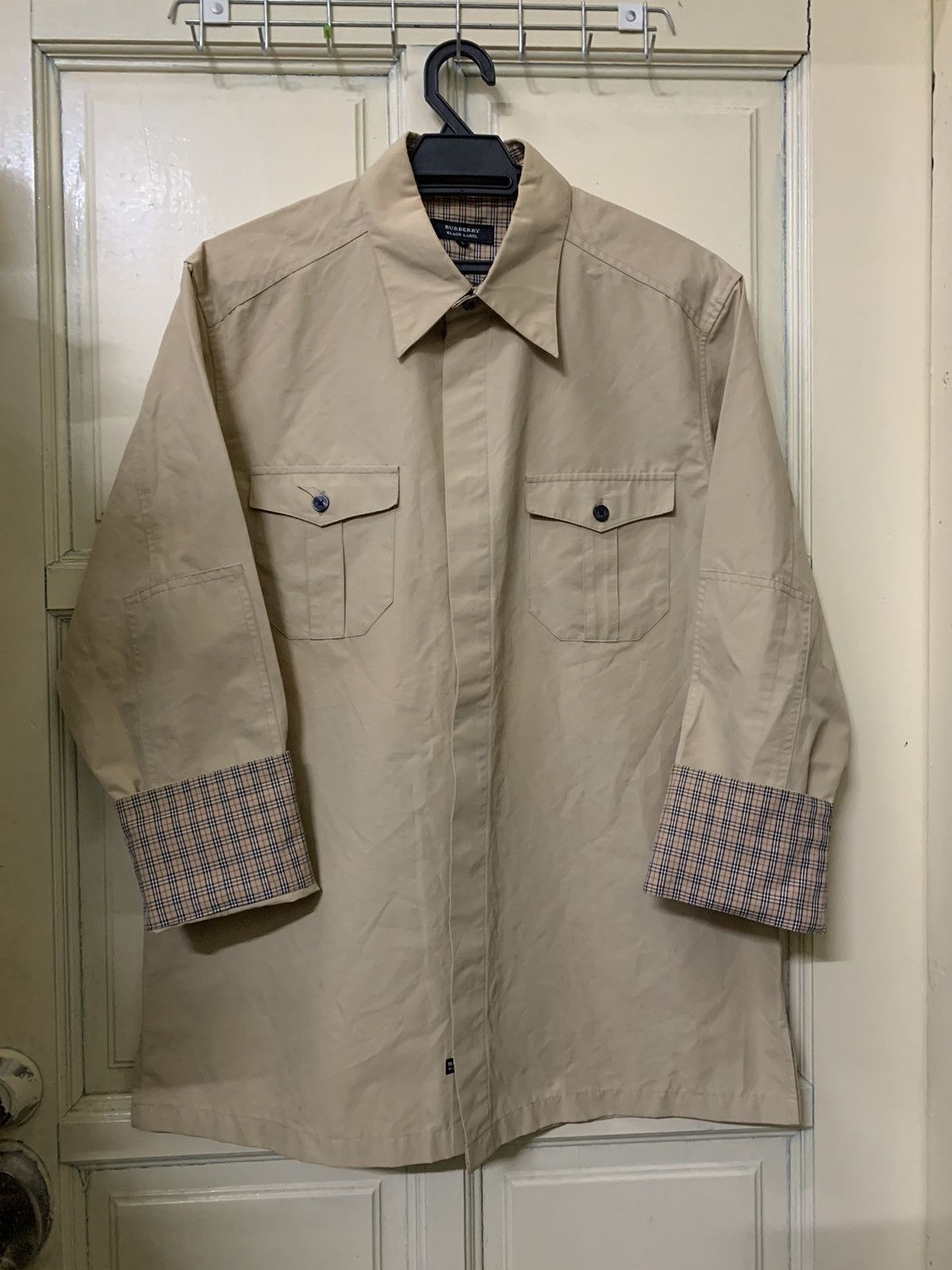 Burberry 💥Burberry Black Label Nova Check Button Shirt Size US L / EU 52-54 / 3 - 1 Thumbnail