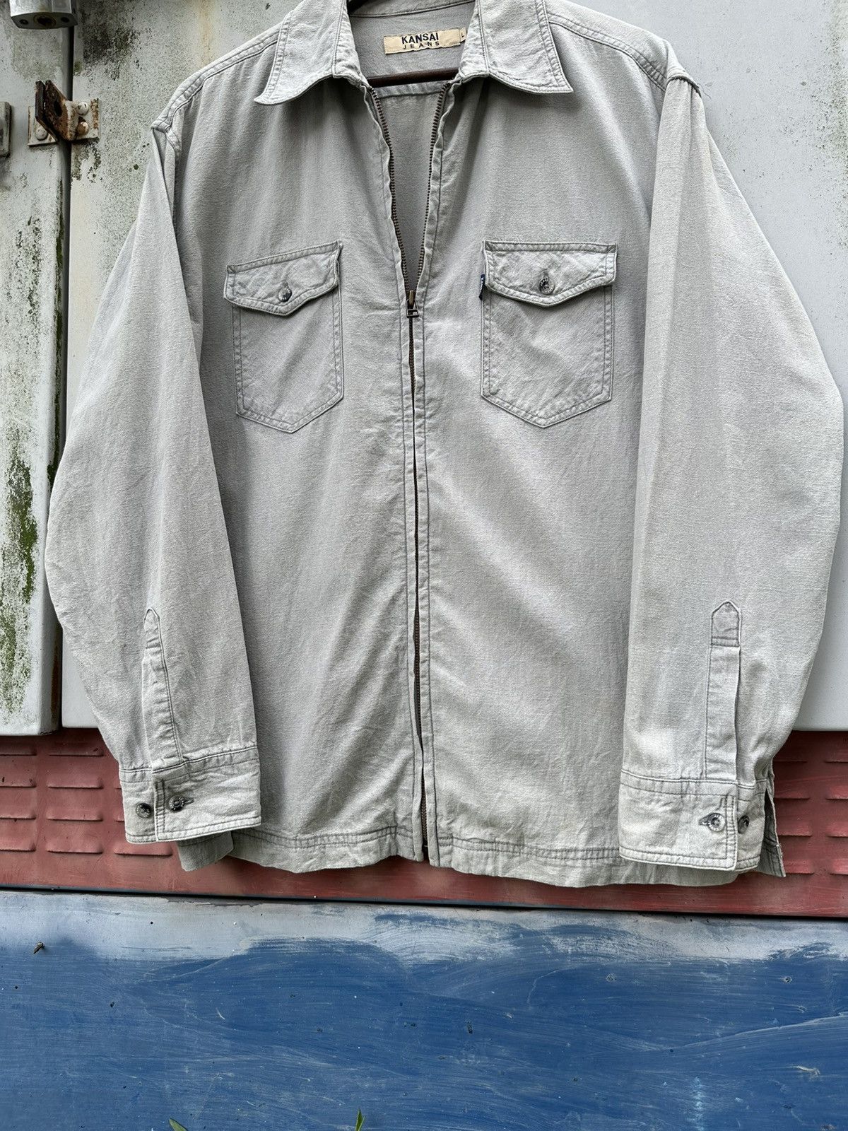 Kansai Yamamoto 👹Vintage 90s Kansai Yamamoto Zipper Shirt Size US L / EU 52-54 / 3 - 5 Thumbnail